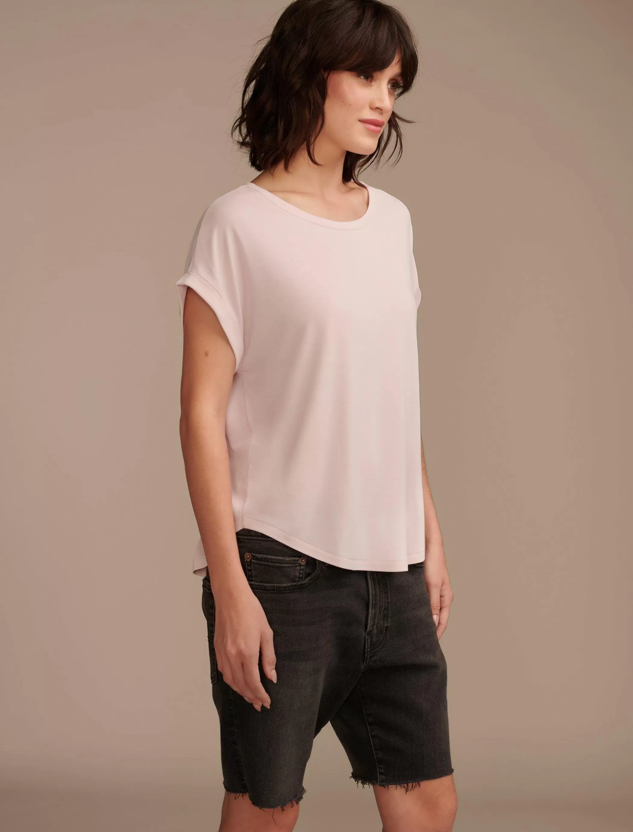 Lucky Brand Knit Tops*short sleeve sandwash dolman tee shell pink