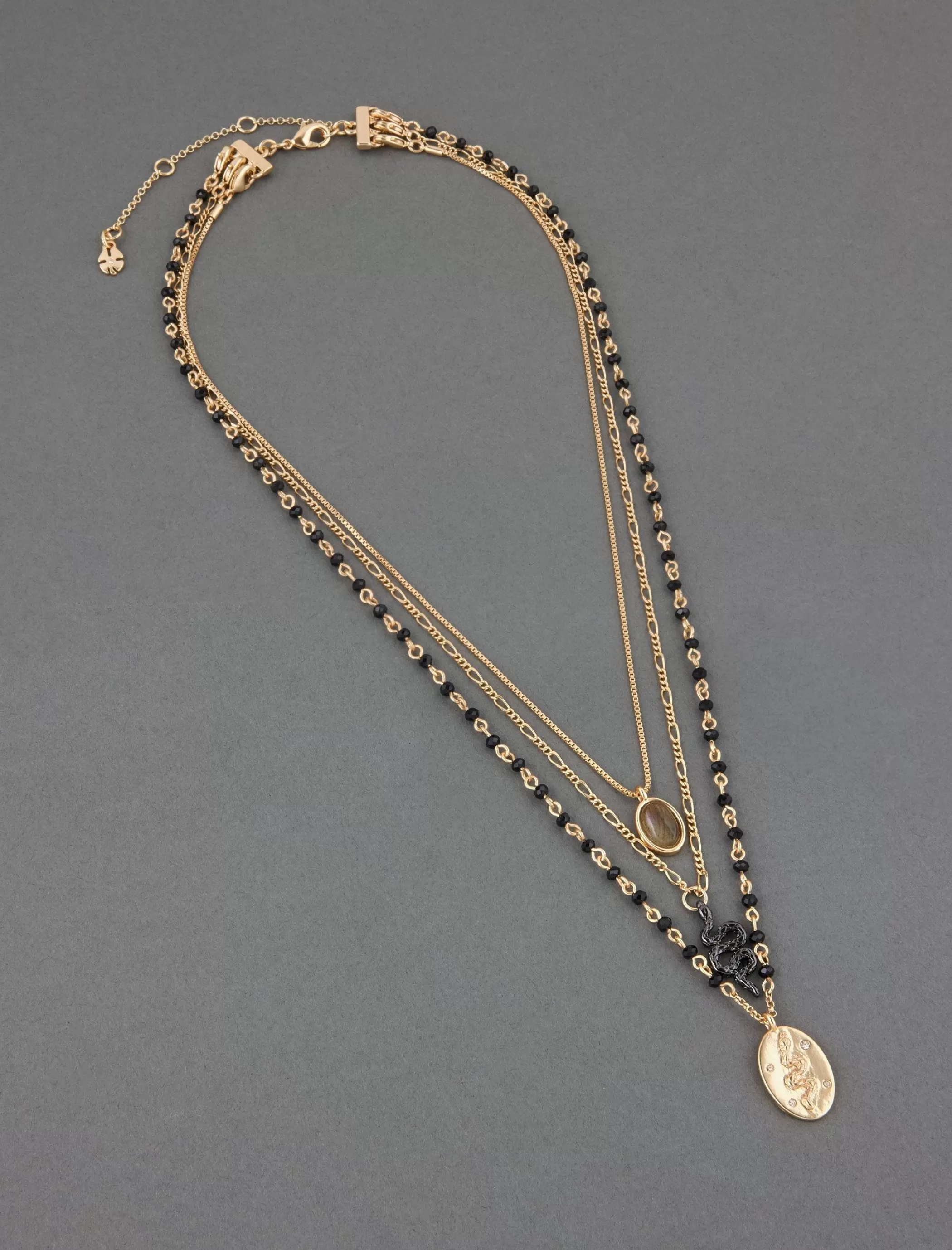 Lucky Brand Jewelry*snake layer necklace two tone