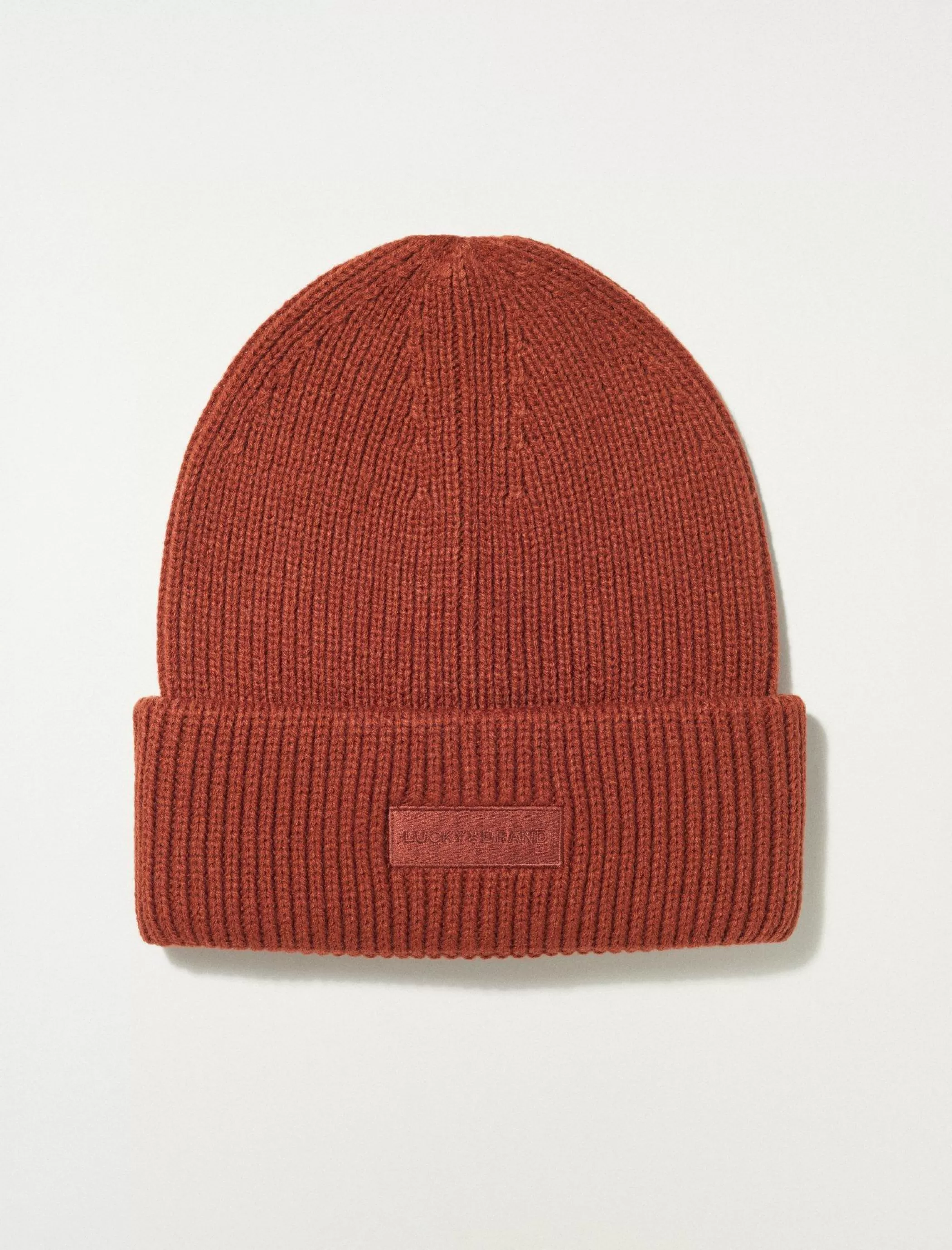 Lucky Brand Hats*solid knit beanie terracotta