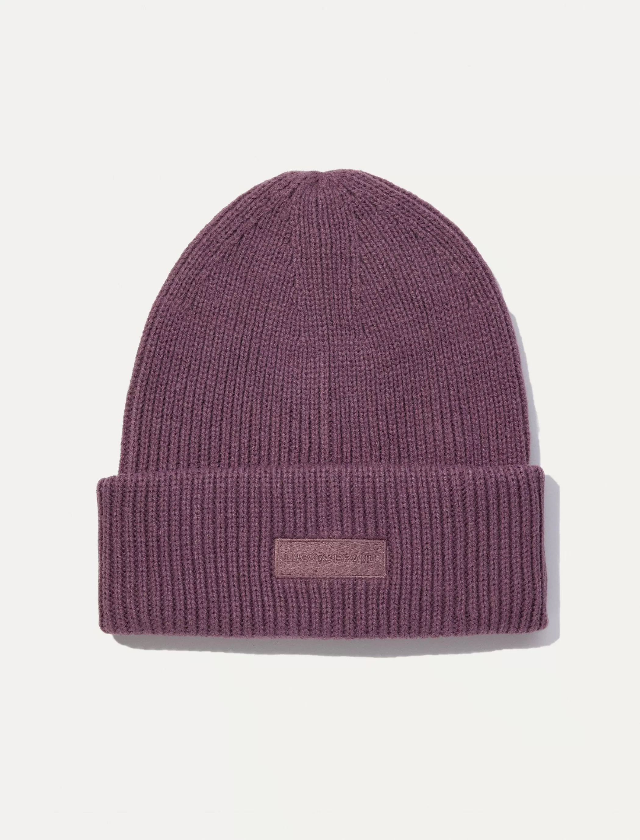 Lucky Brand Hats*solid knit beanie berry conserve