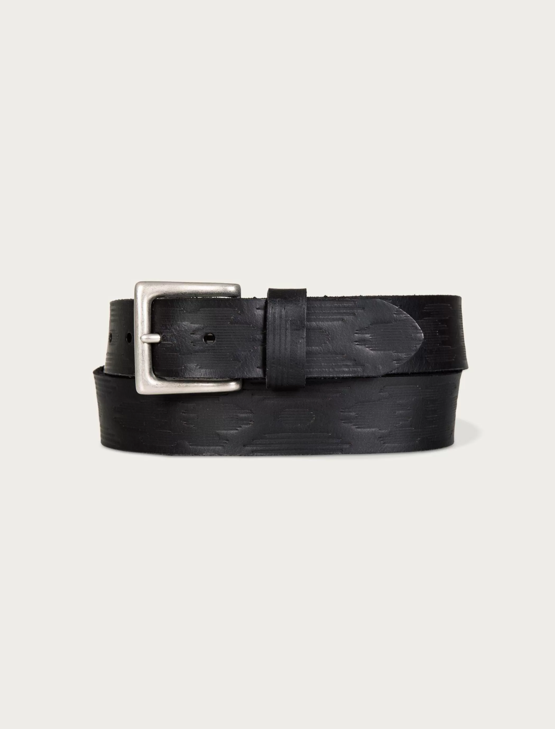 Lucky Brand Belts*southwest embossed leather belt black