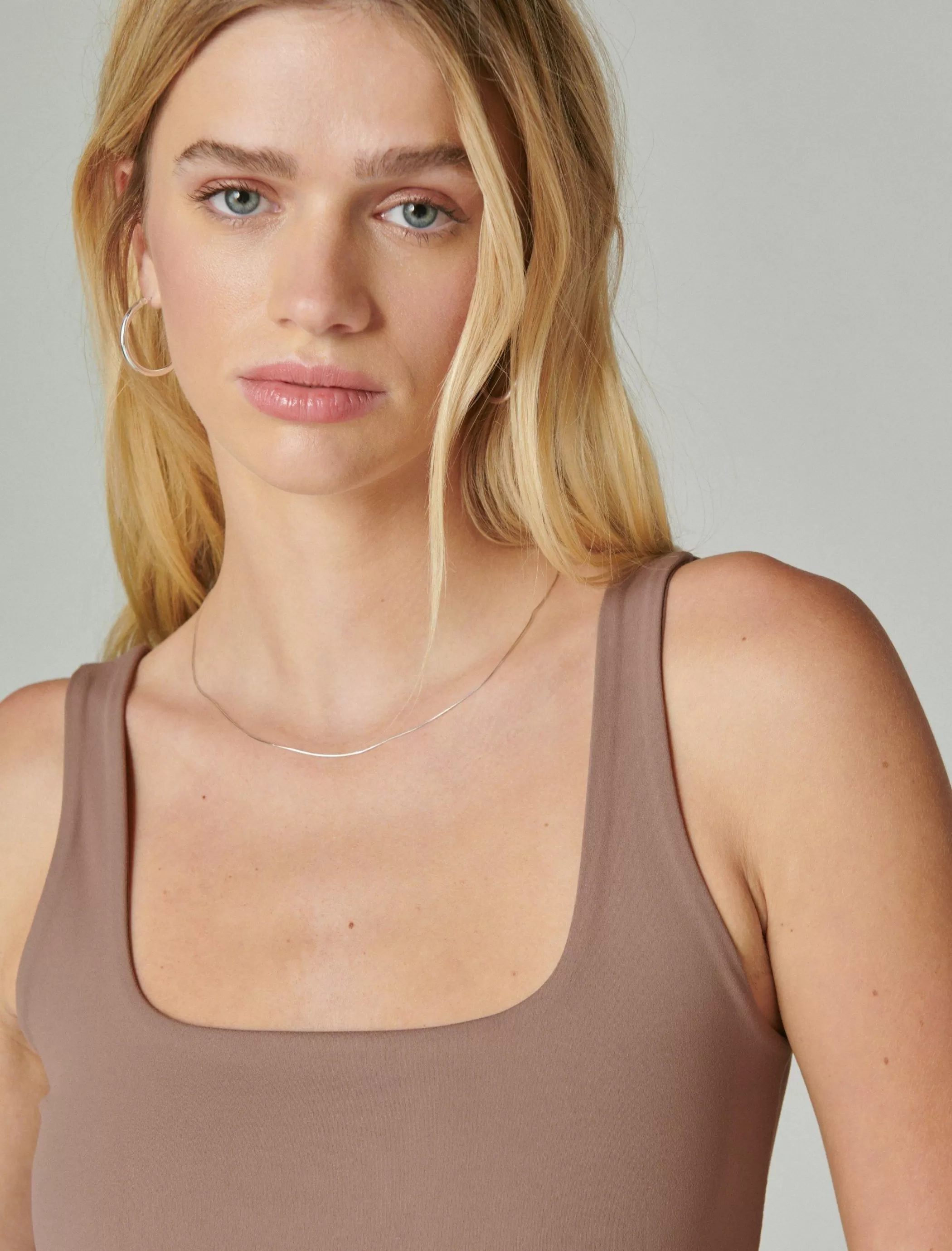 Lucky Brand Knit Tops*square neck layering tank deep taupe