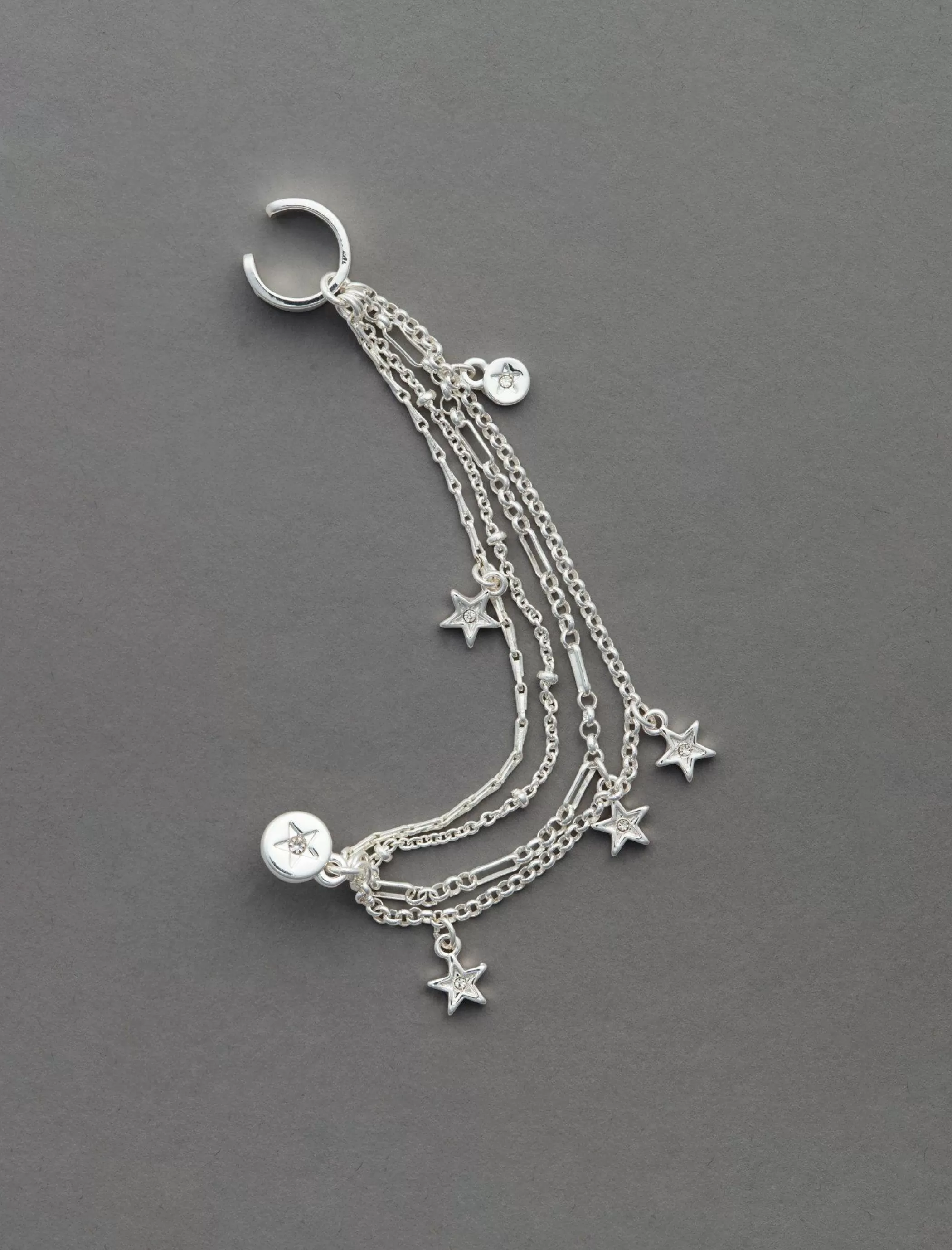 Lucky Brand Jewelry*stars ear cuff chain silver