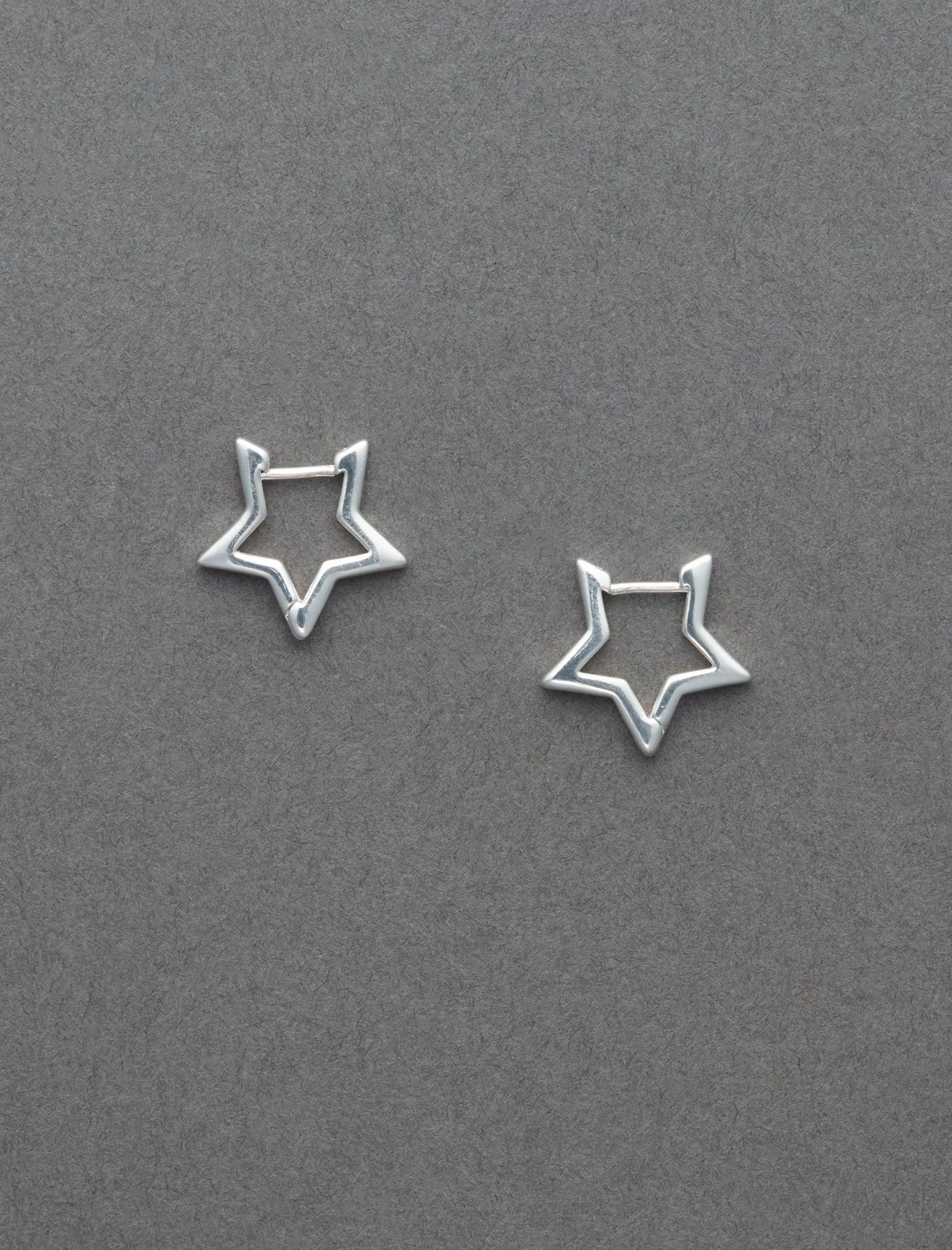 Lucky Brand Jewelry*sterling star hoops silver