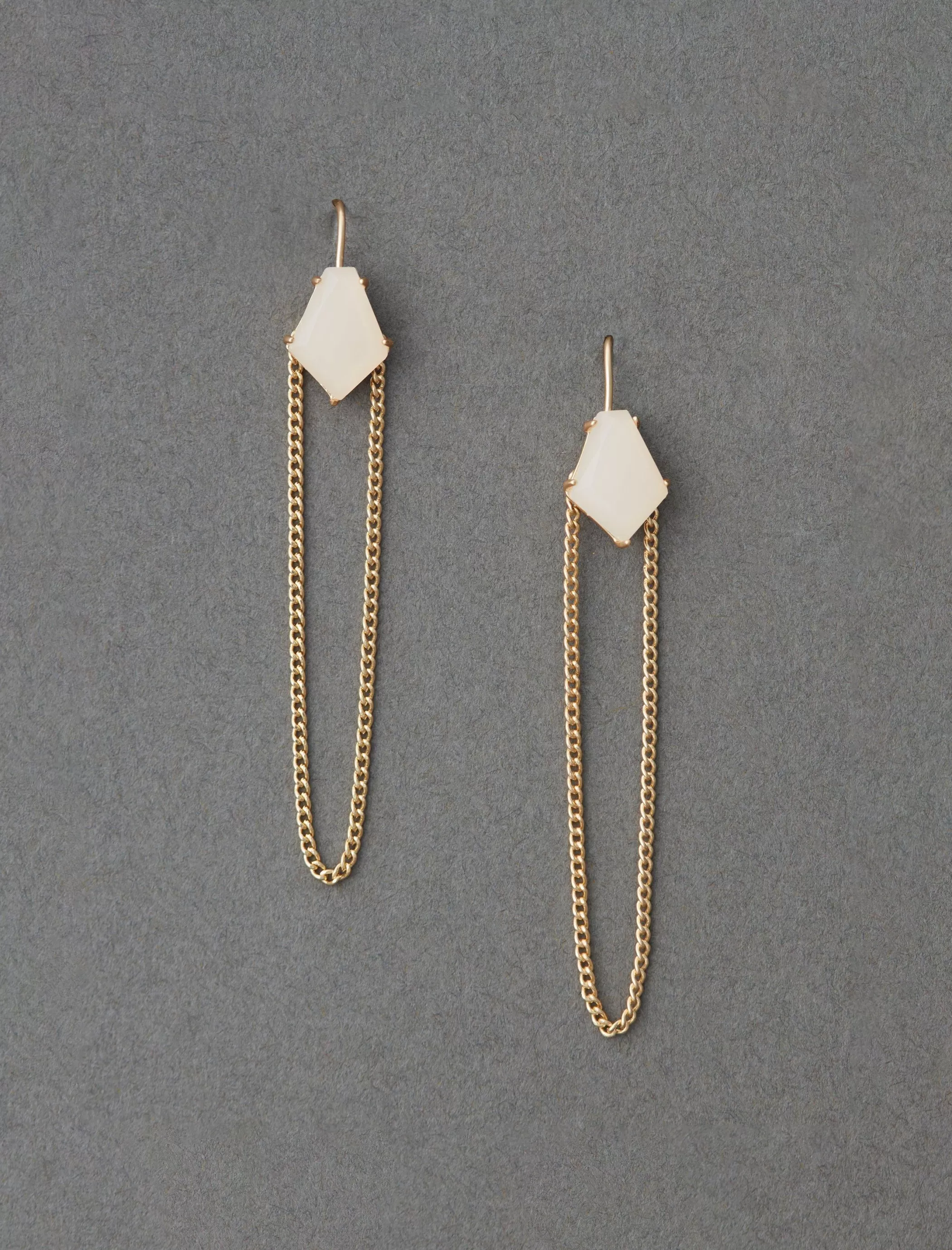 Lucky Brand Jewelry*stone drop chain earring gold