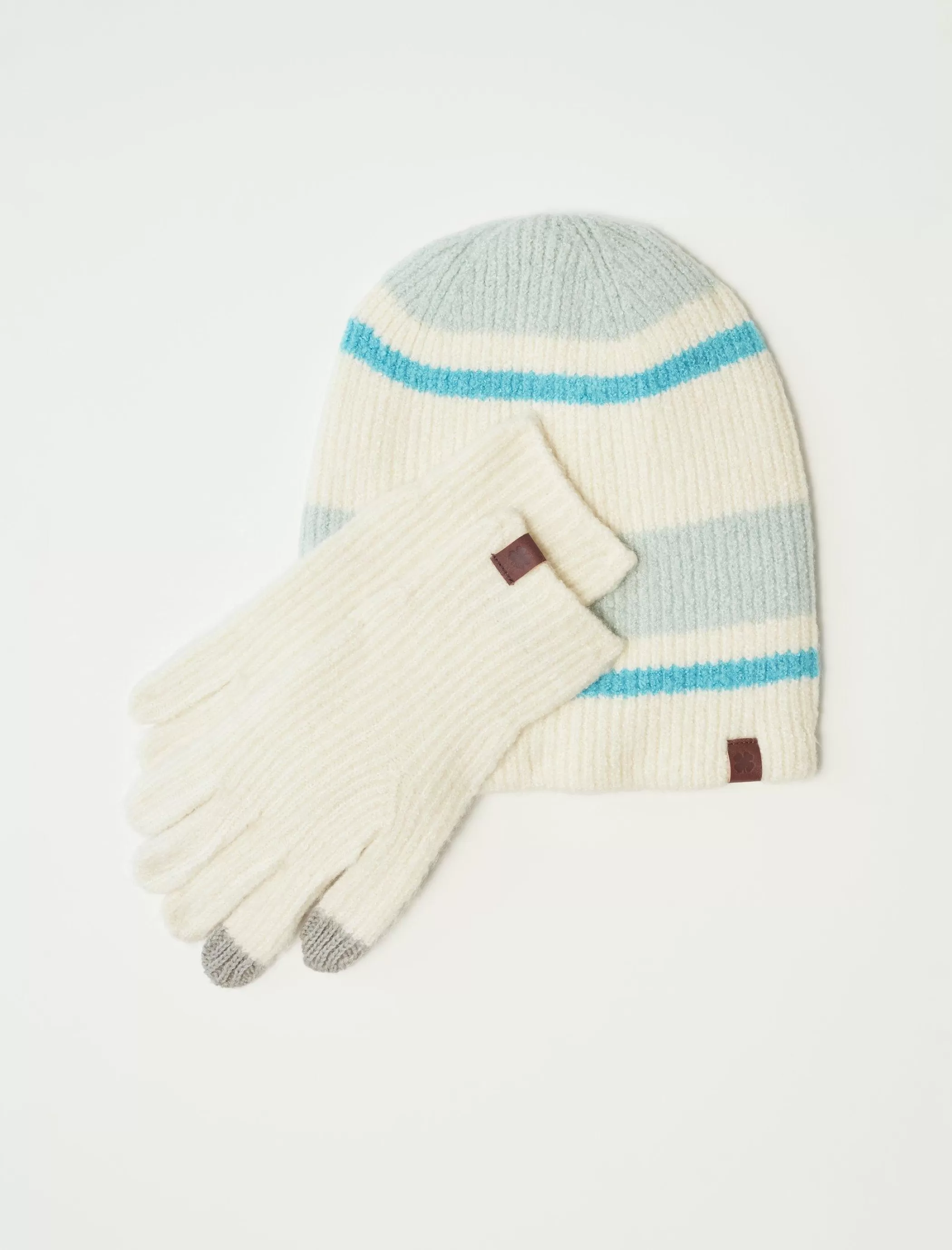 Lucky Brand Gloves | Hats*striped beanie & glove set medium light green