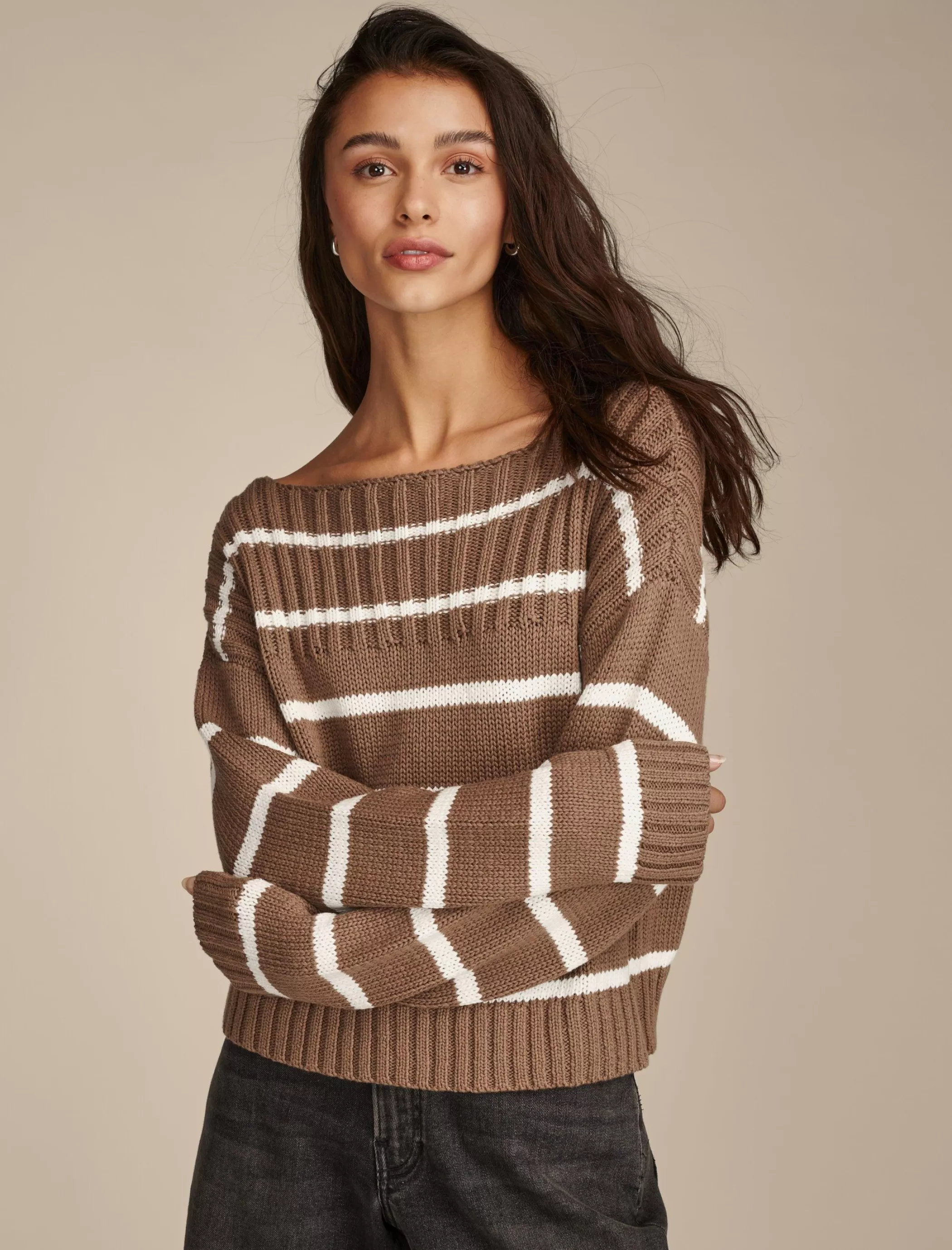 Lucky Brand Sweaters & Sweatshirts*striped pullover sweater shitake stripe