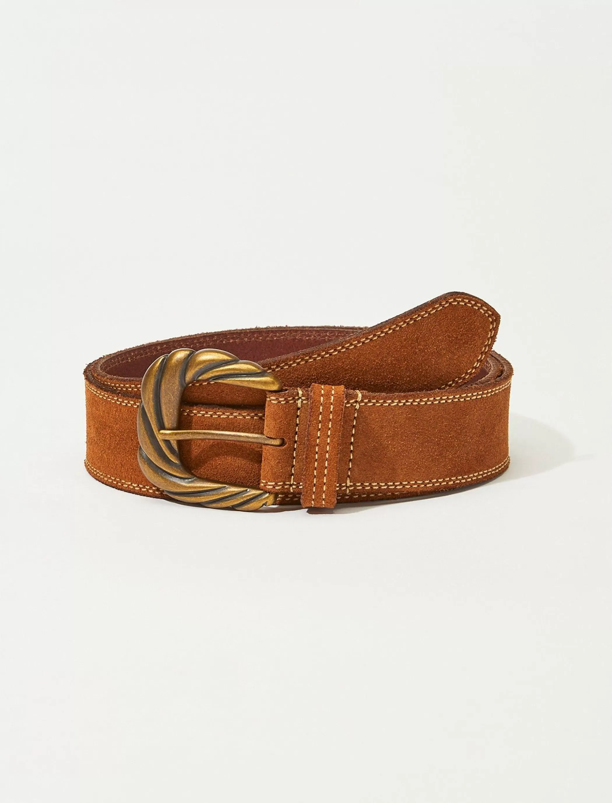 Lucky Brand Belts*suede oversized buckle belt medium brown