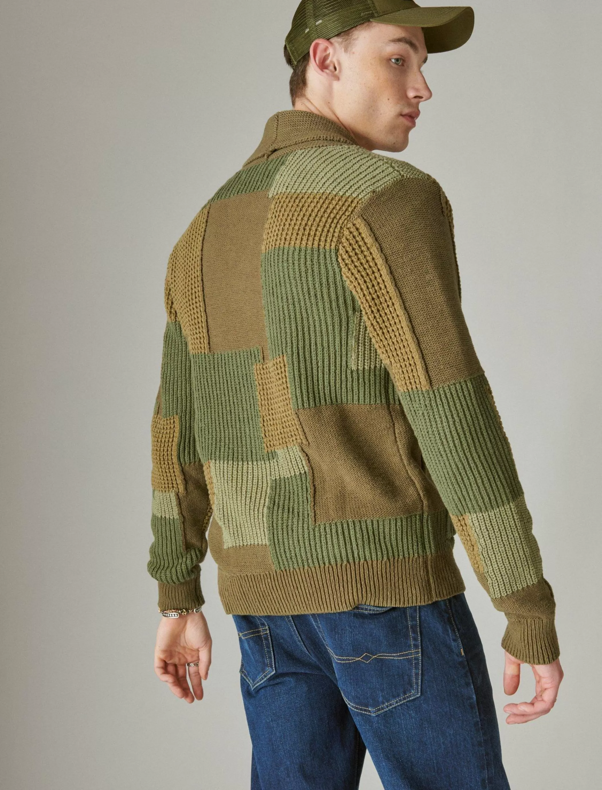 Lucky Brand Sweaters*surplus cardigan army combo acid wash