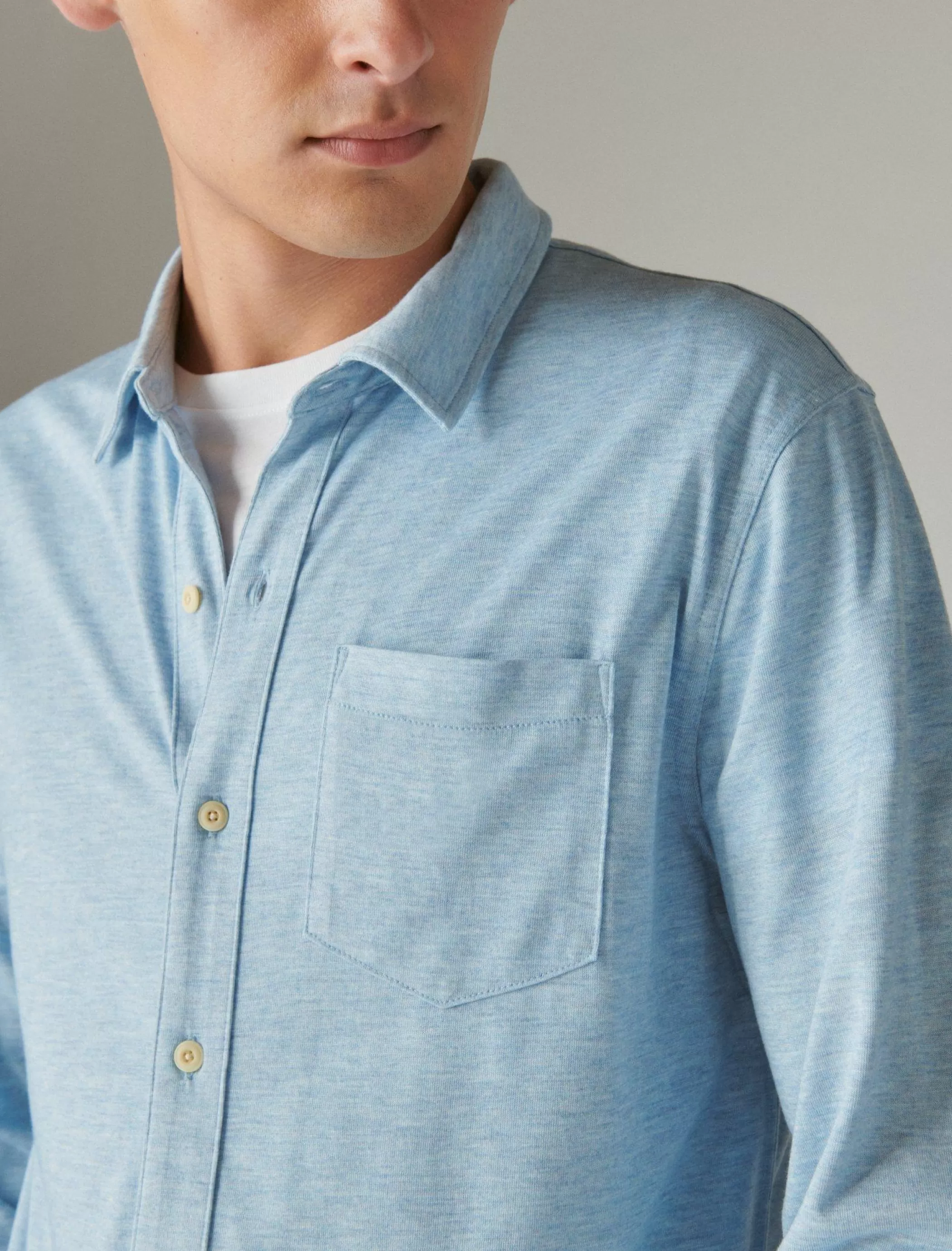 Lucky Brand Button-Downs*tencel jersey shirt blue bell