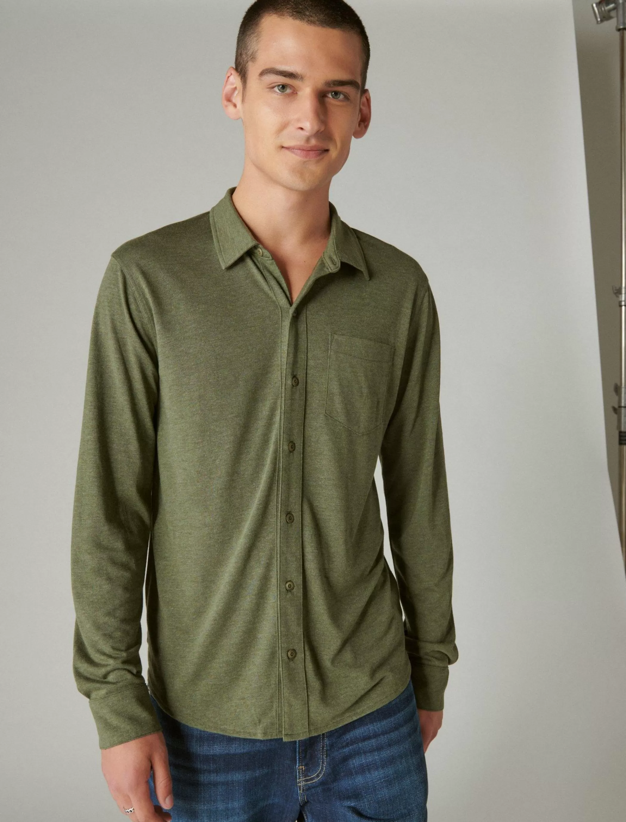 Lucky Brand Button-Downs*tencel jersey shirt 310 olive