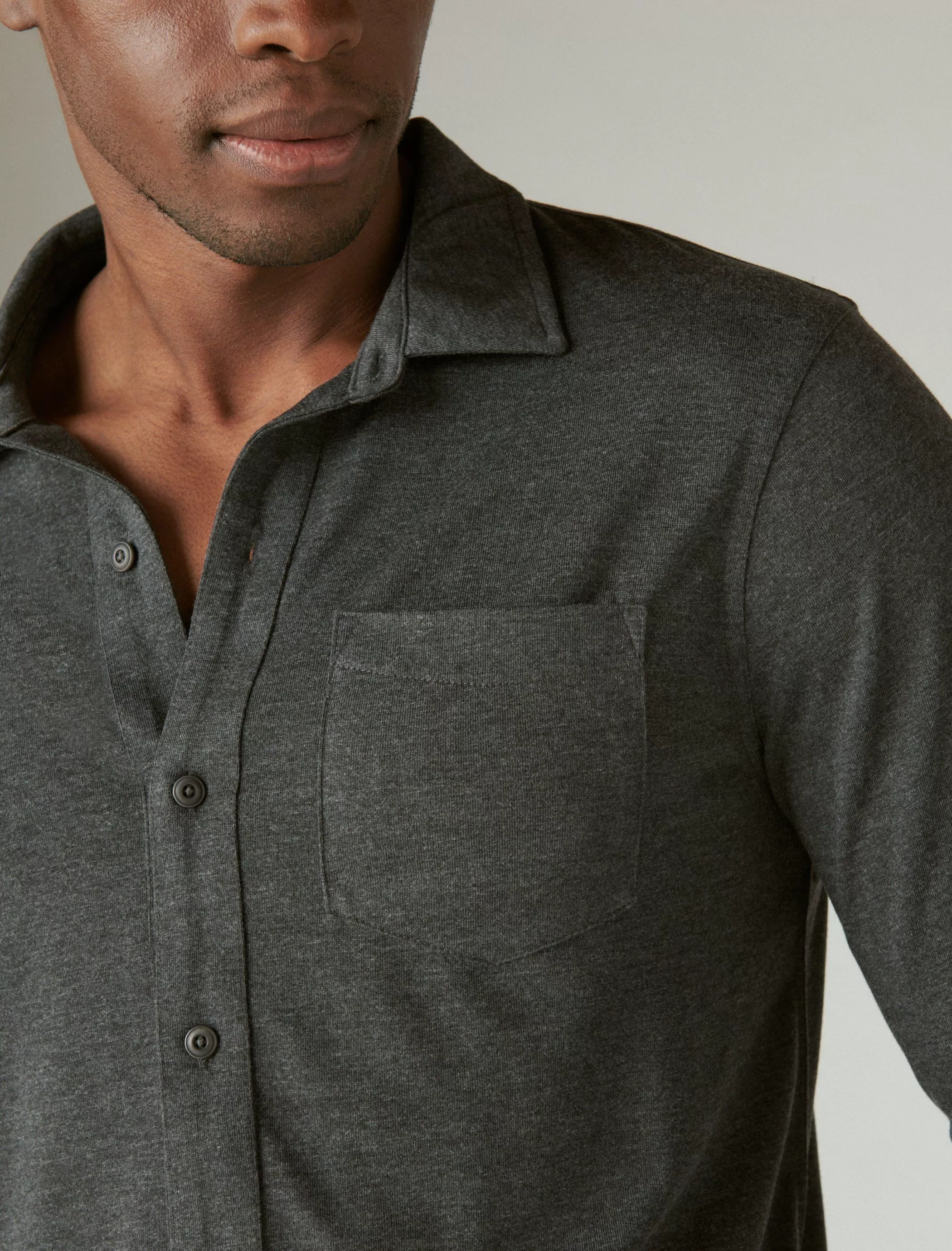 Lucky Brand Button-Downs*tencel jersey shirt charcoal