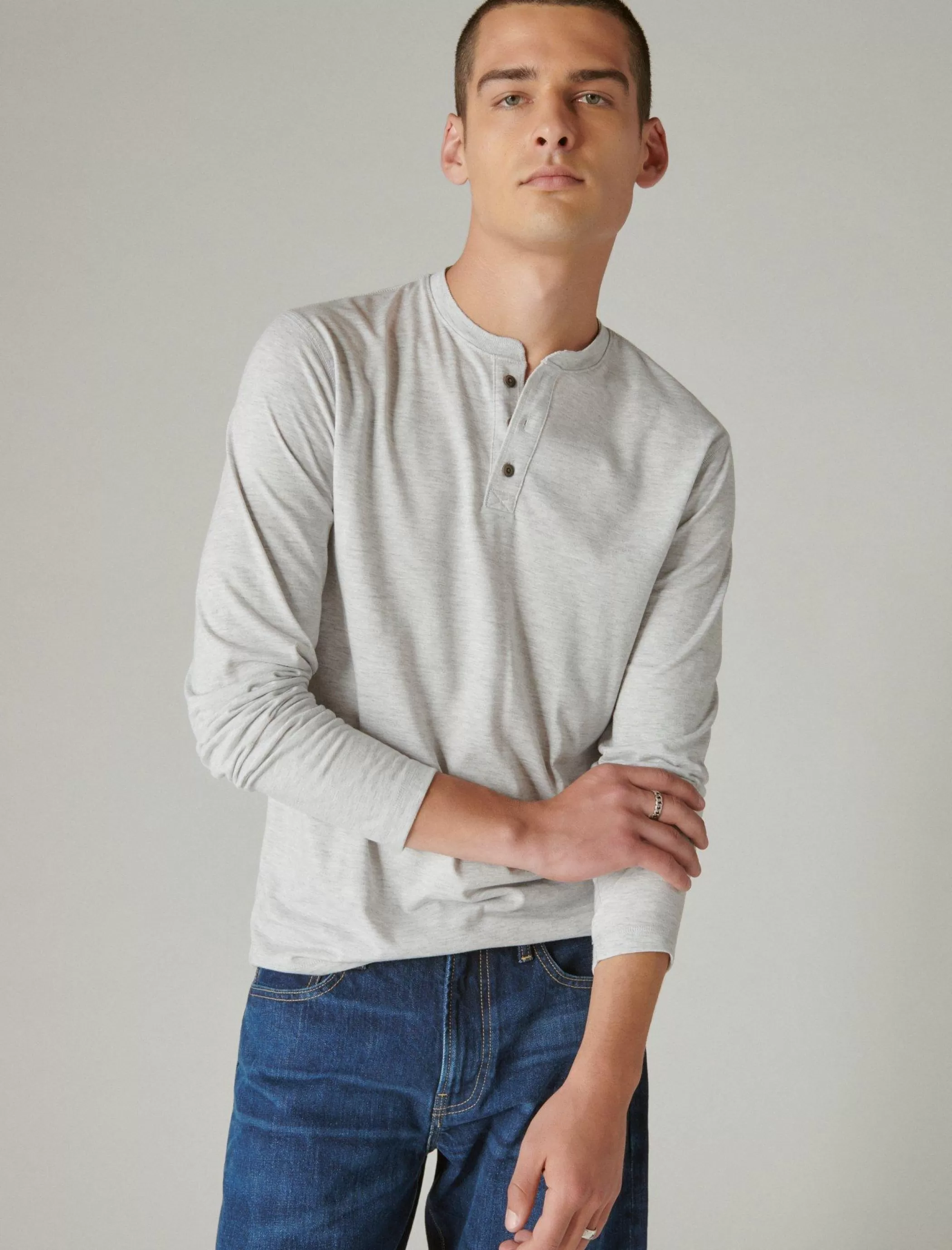 Lucky Brand Shirts & Tops*tencel long sleeve henley heather grey