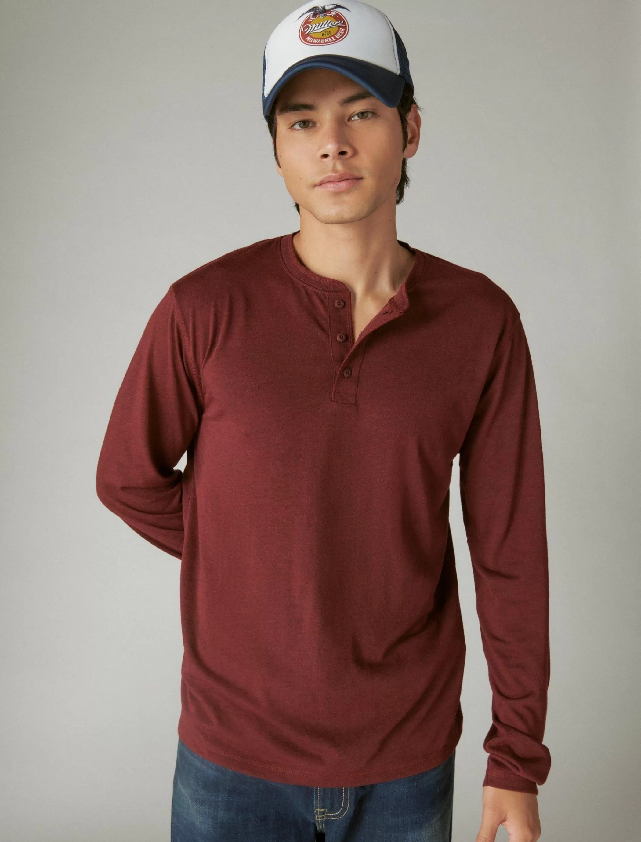 Lucky Brand Shirts & Tops*tencel long sleeve henley port royale