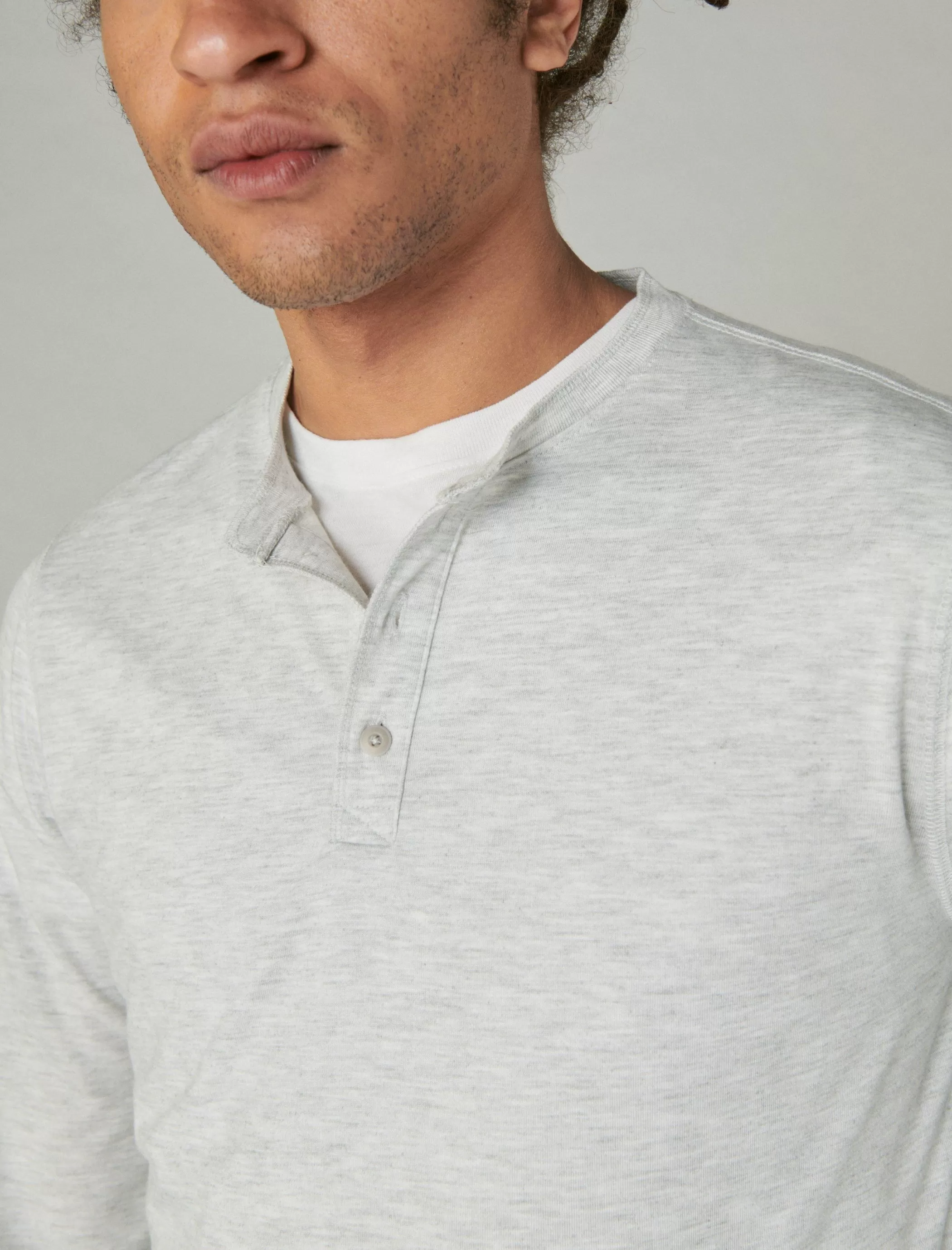 Lucky Brand Shirts & Tops*tencel long sleeve henley heather grey