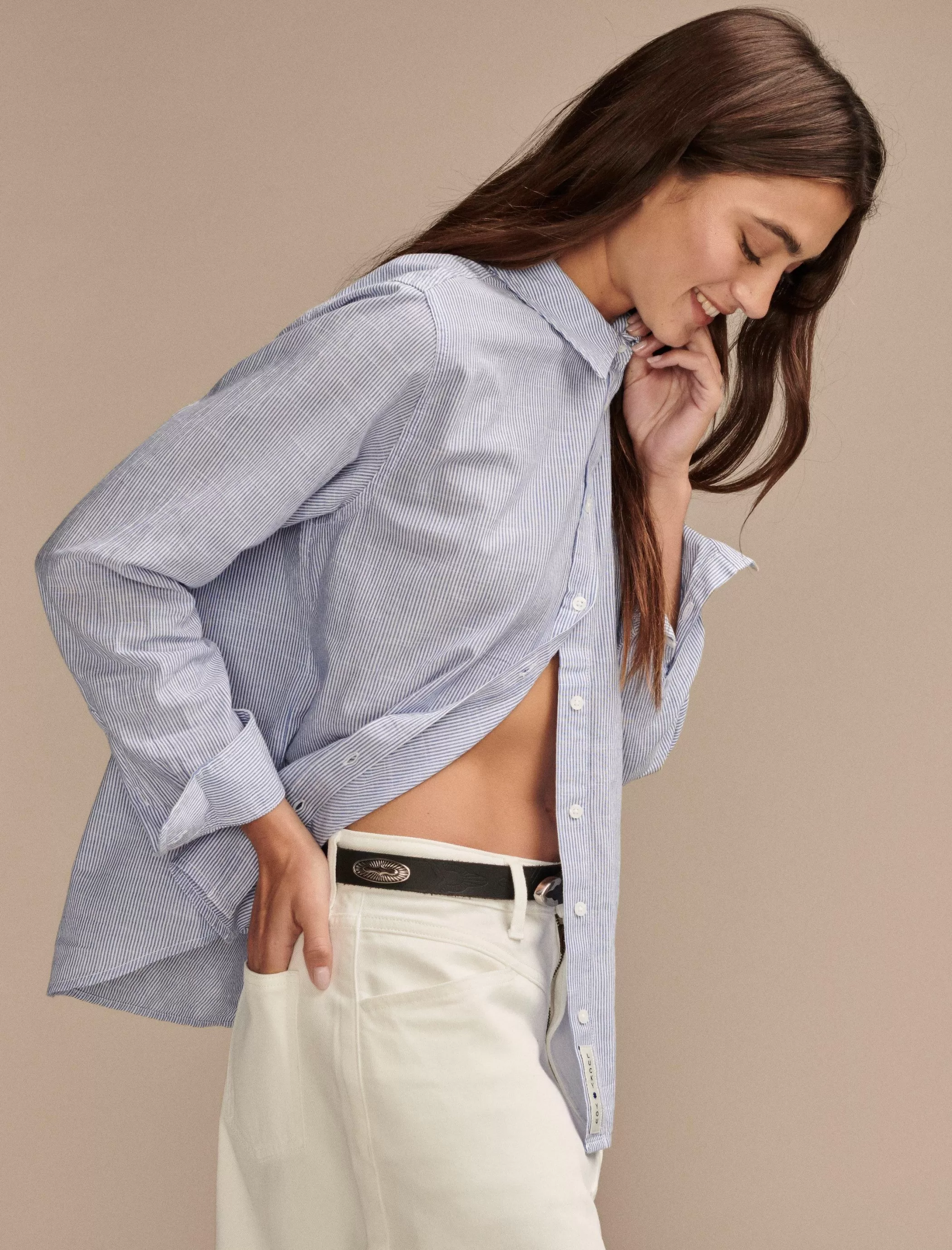 Lucky Brand Blouses*the boyfriend button-down shirt blue multi