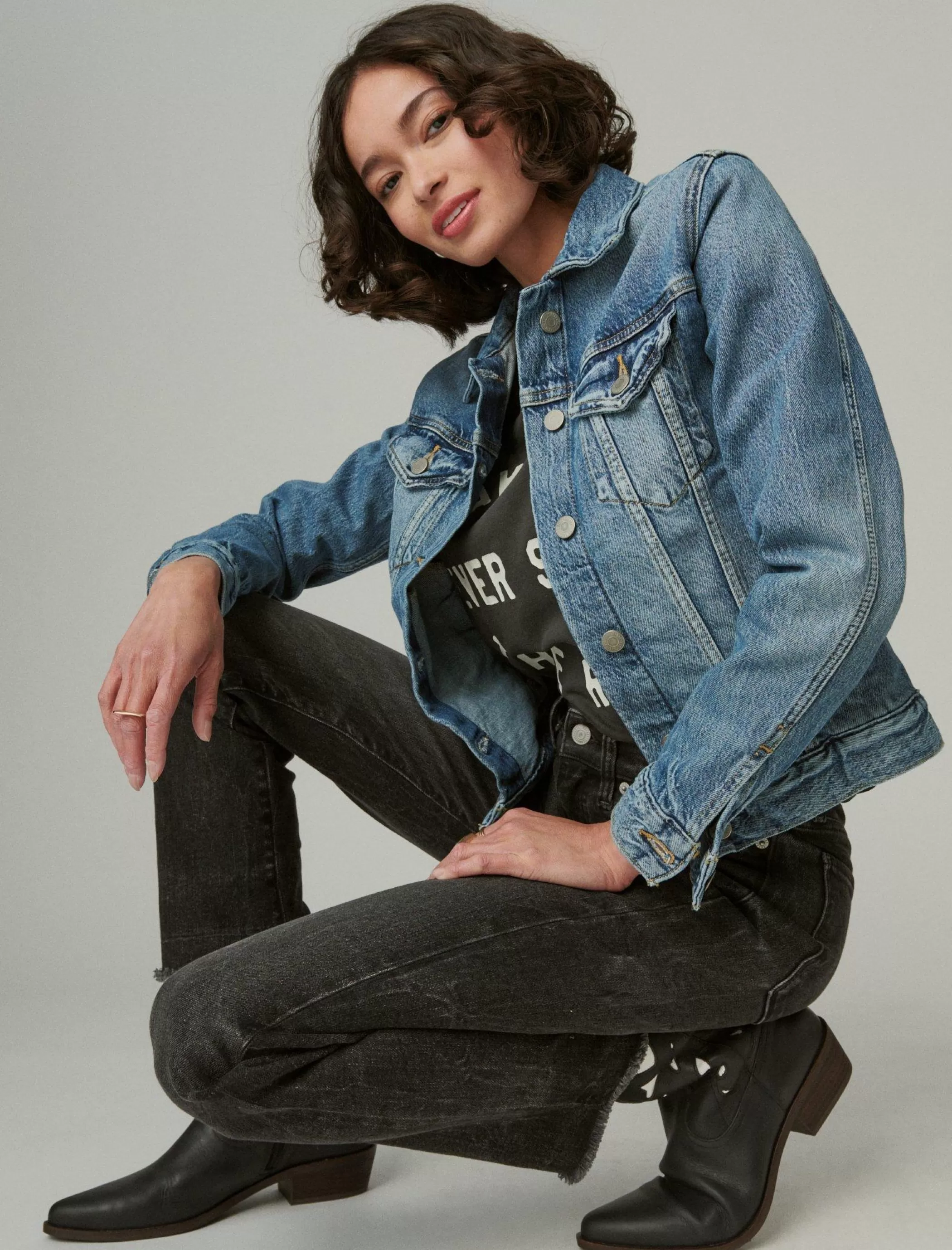 Lucky Brand Jackets & Outerwear*tomboy denim trucker jacket density