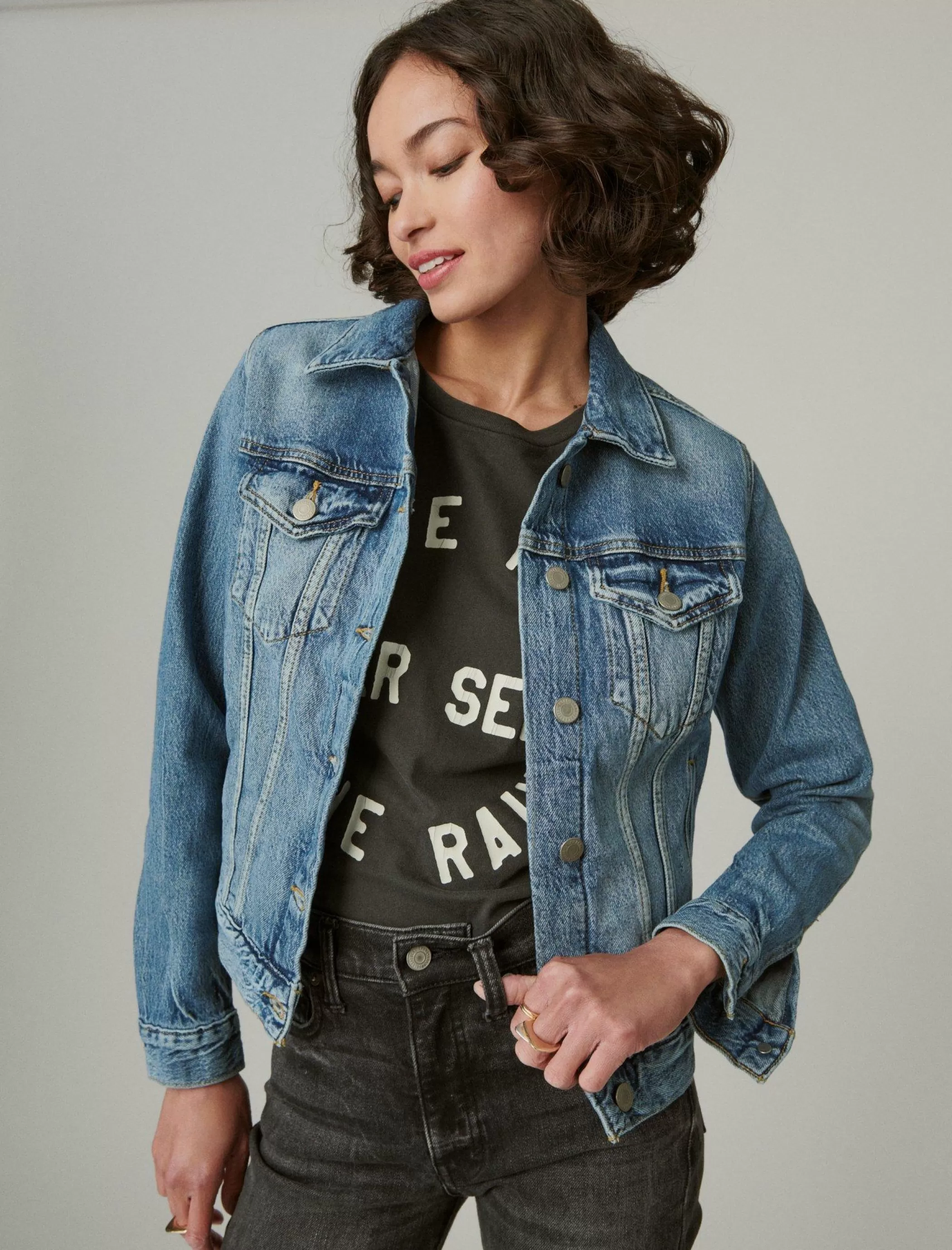 Lucky Brand Jackets & Outerwear*tomboy denim trucker jacket density