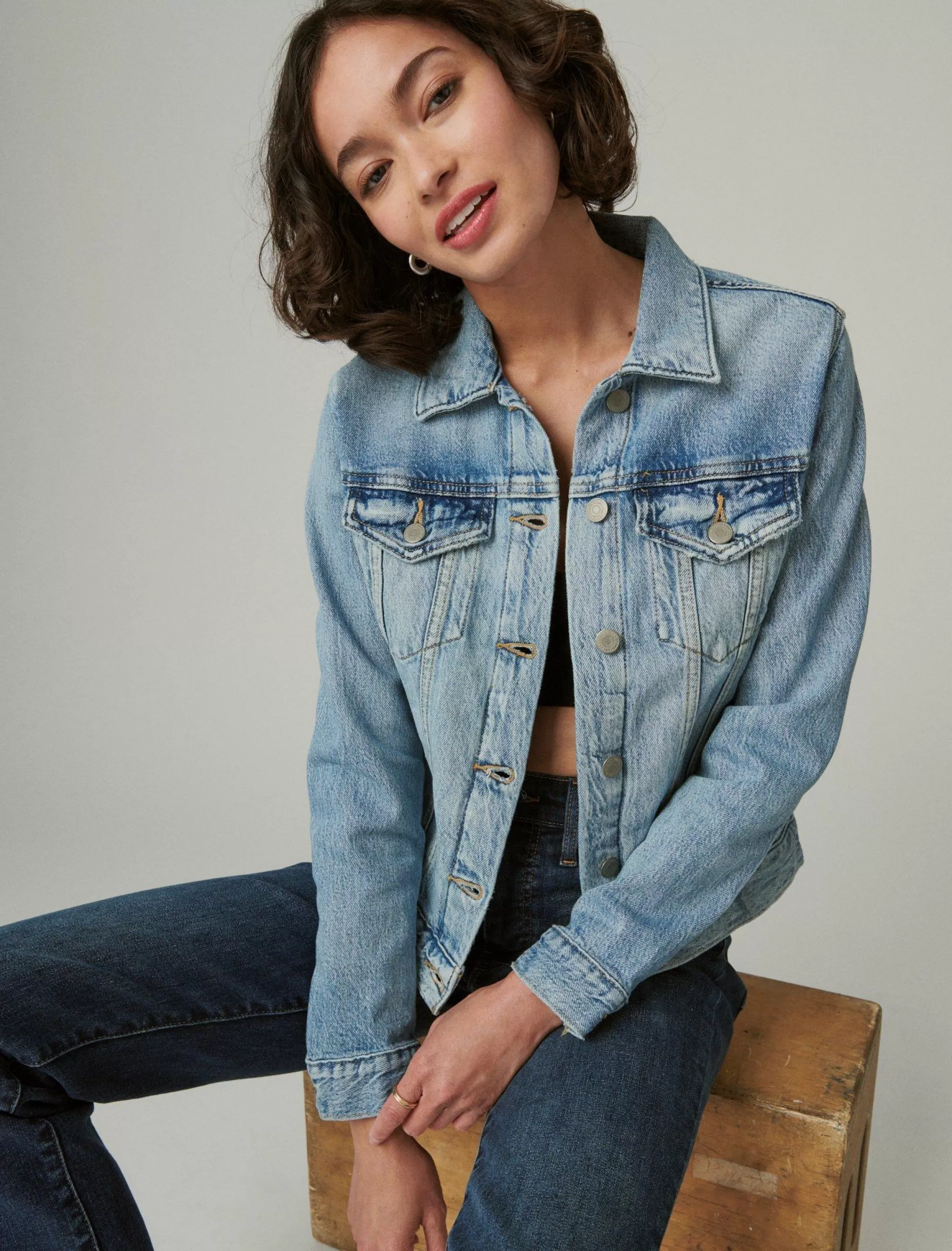 Lucky Brand Jackets & Outerwear*tomboy denim trucker jacket magnitude