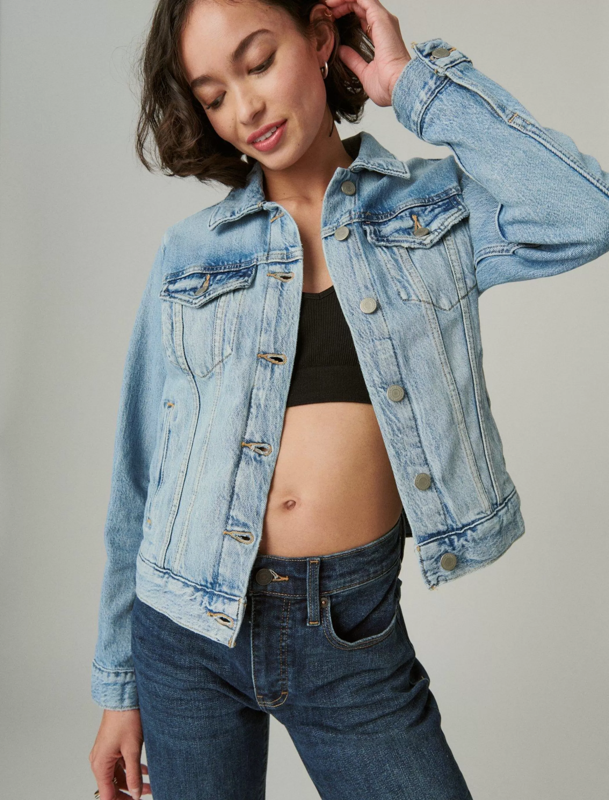 Lucky Brand Jackets & Outerwear*tomboy denim trucker jacket magnitude