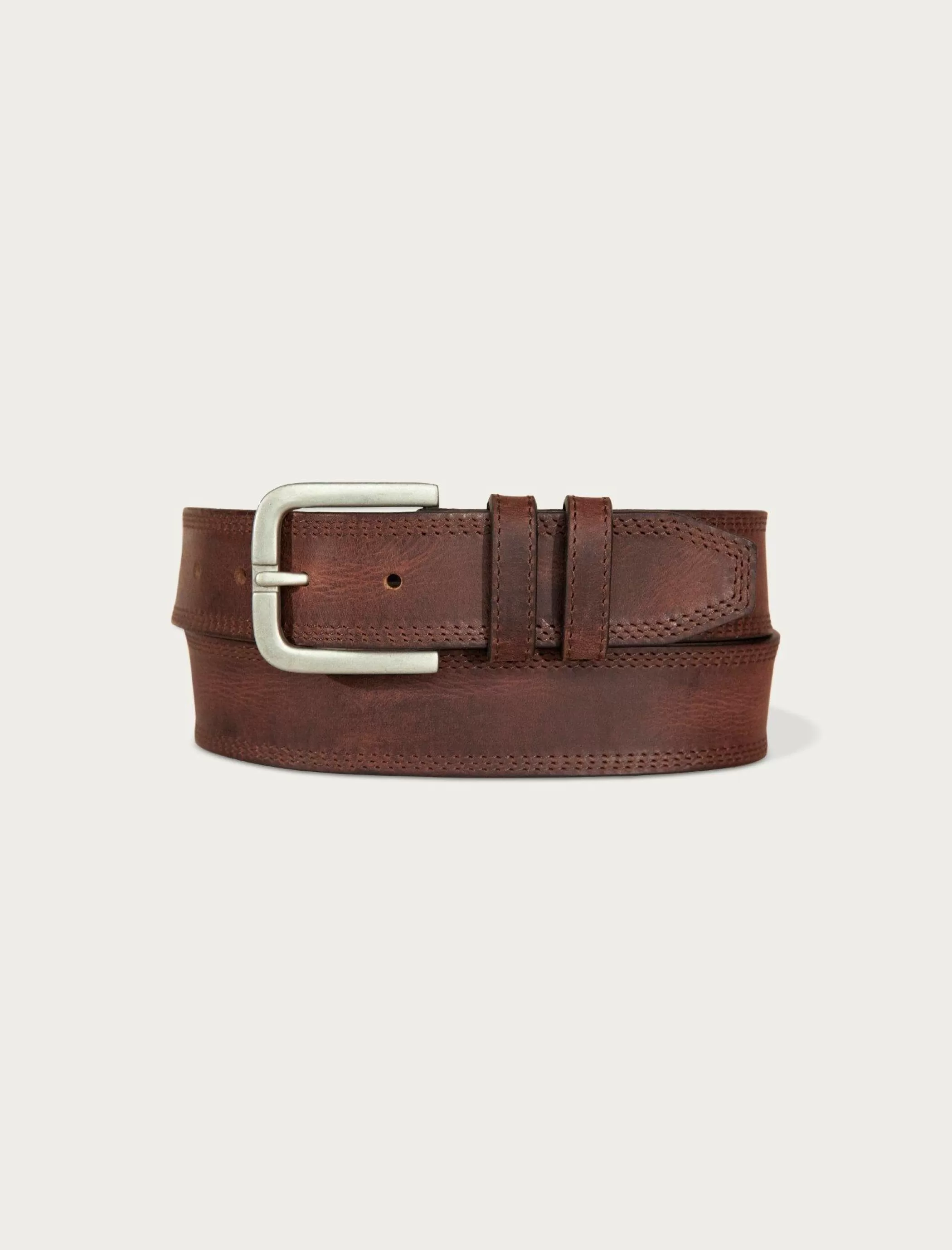 Lucky Brand Belts*triple needle stitch leather belt dark brown