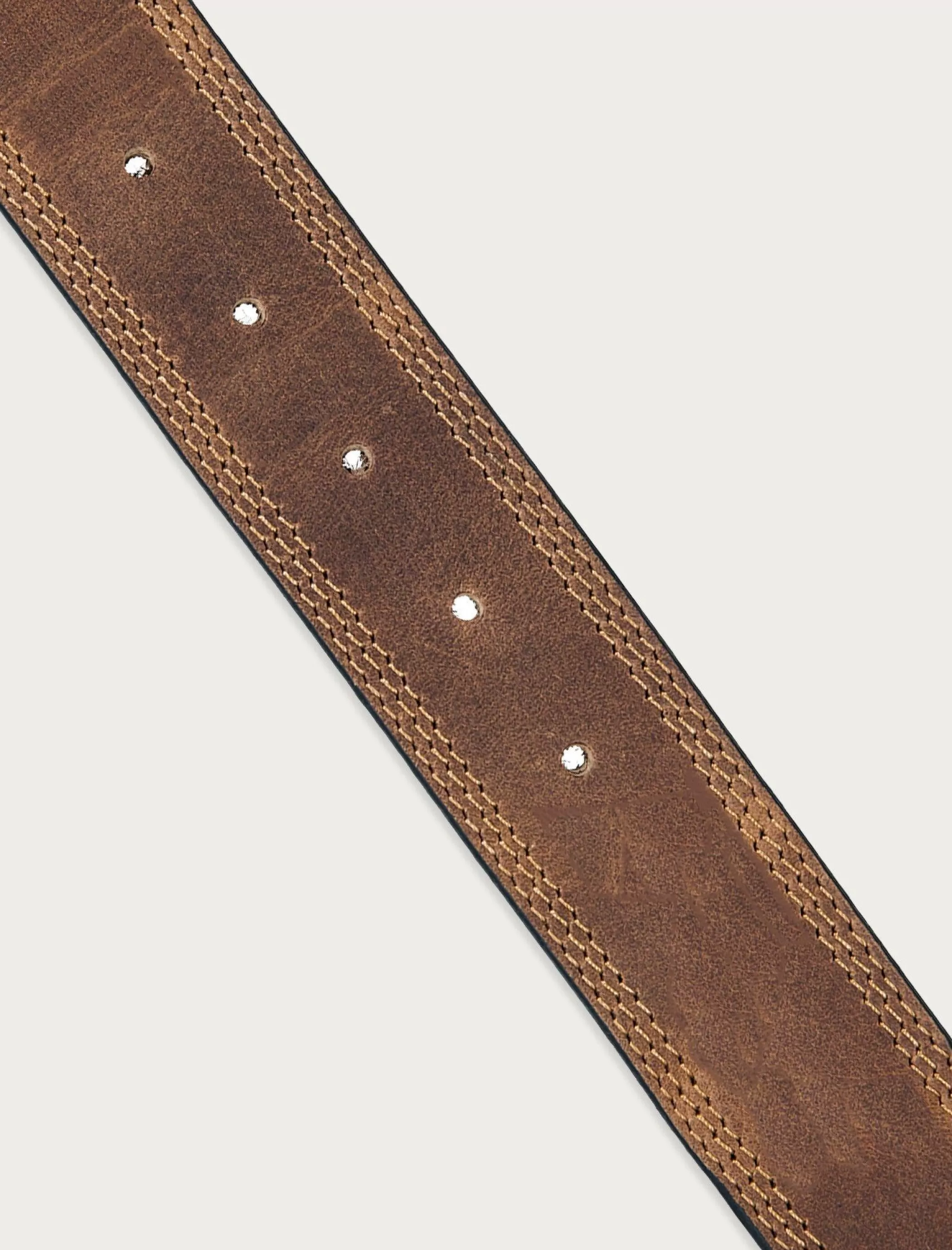 Lucky Brand Belts*triple needle stitch leather belt medium brown