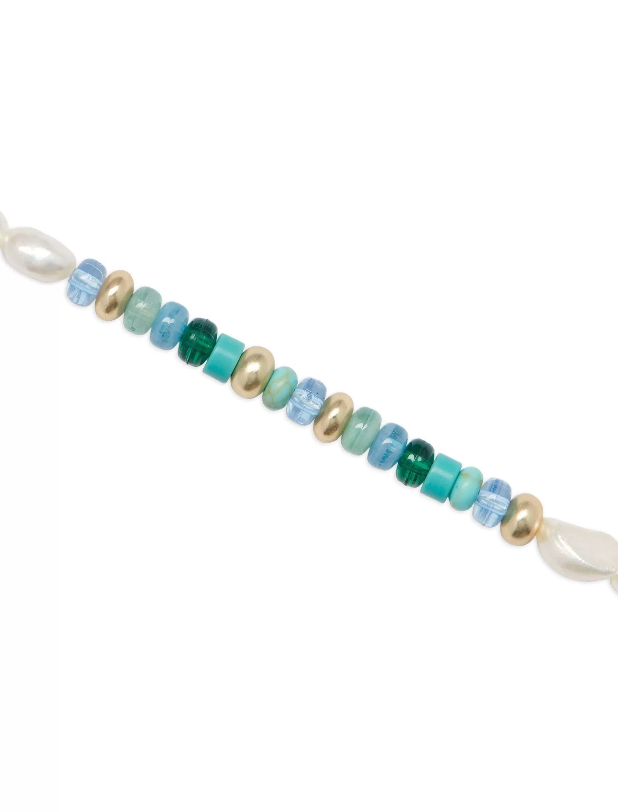 Lucky Brand Jewelry*turquoise and pearl beaded bracelet gold