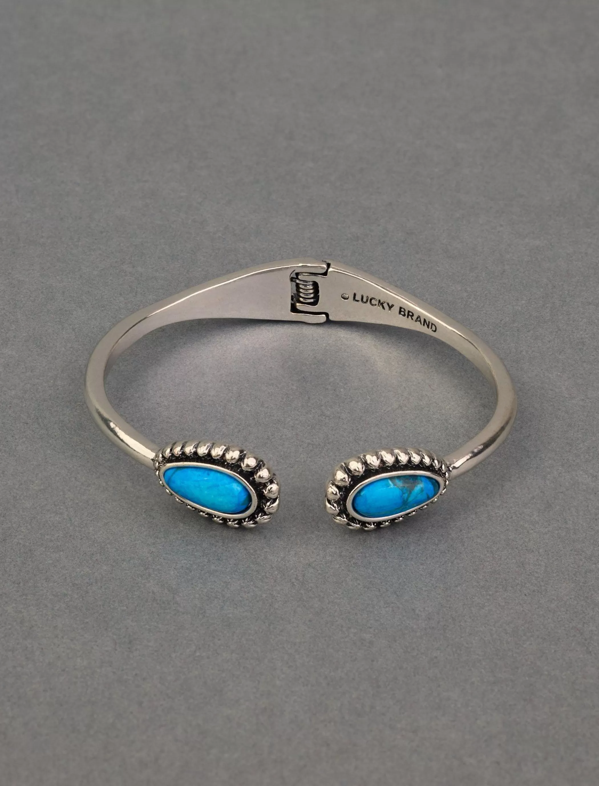 Lucky Brand Jewelry*turquoise hinge cuff silver