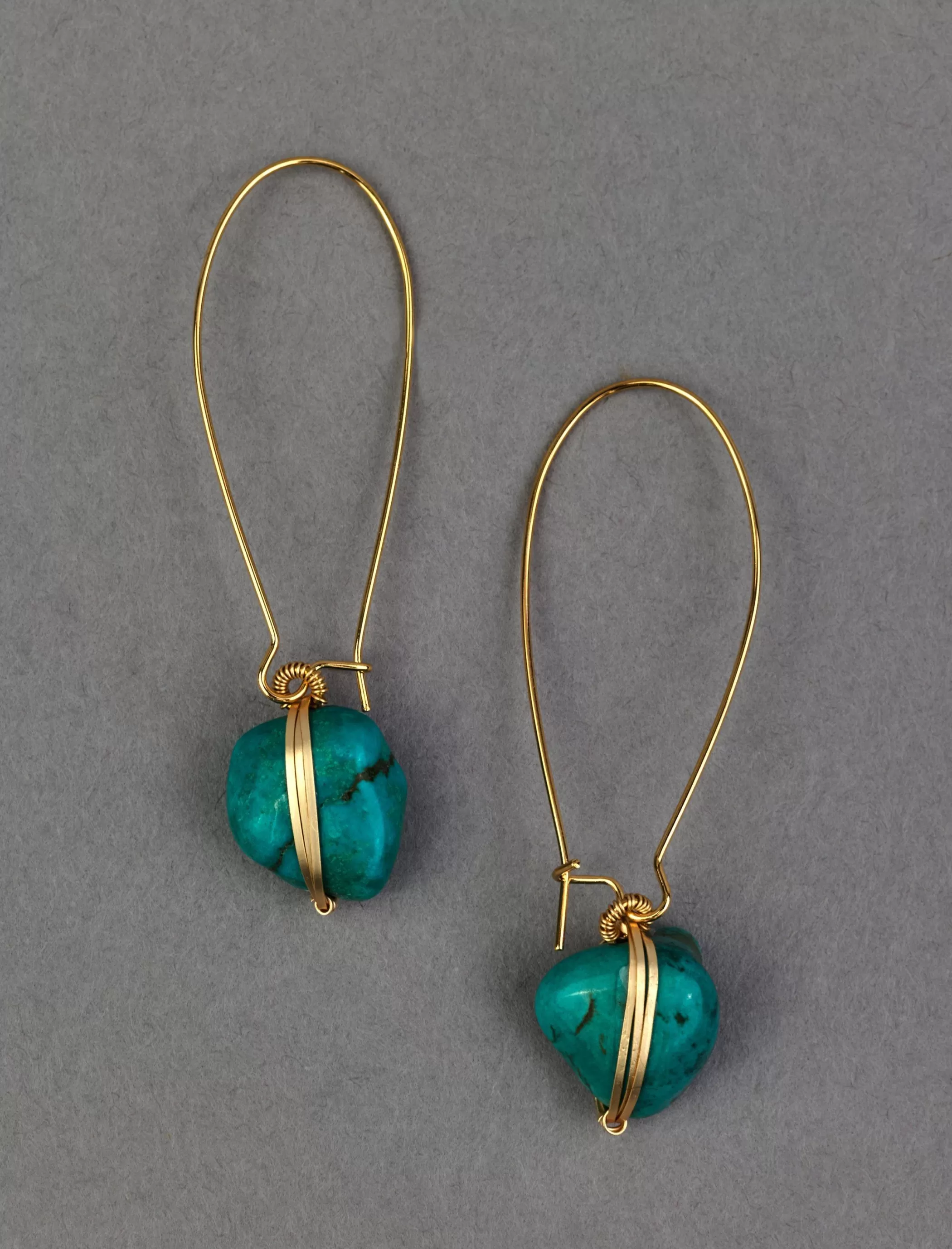 Lucky Brand Jewelry*turquoise threader earring gold