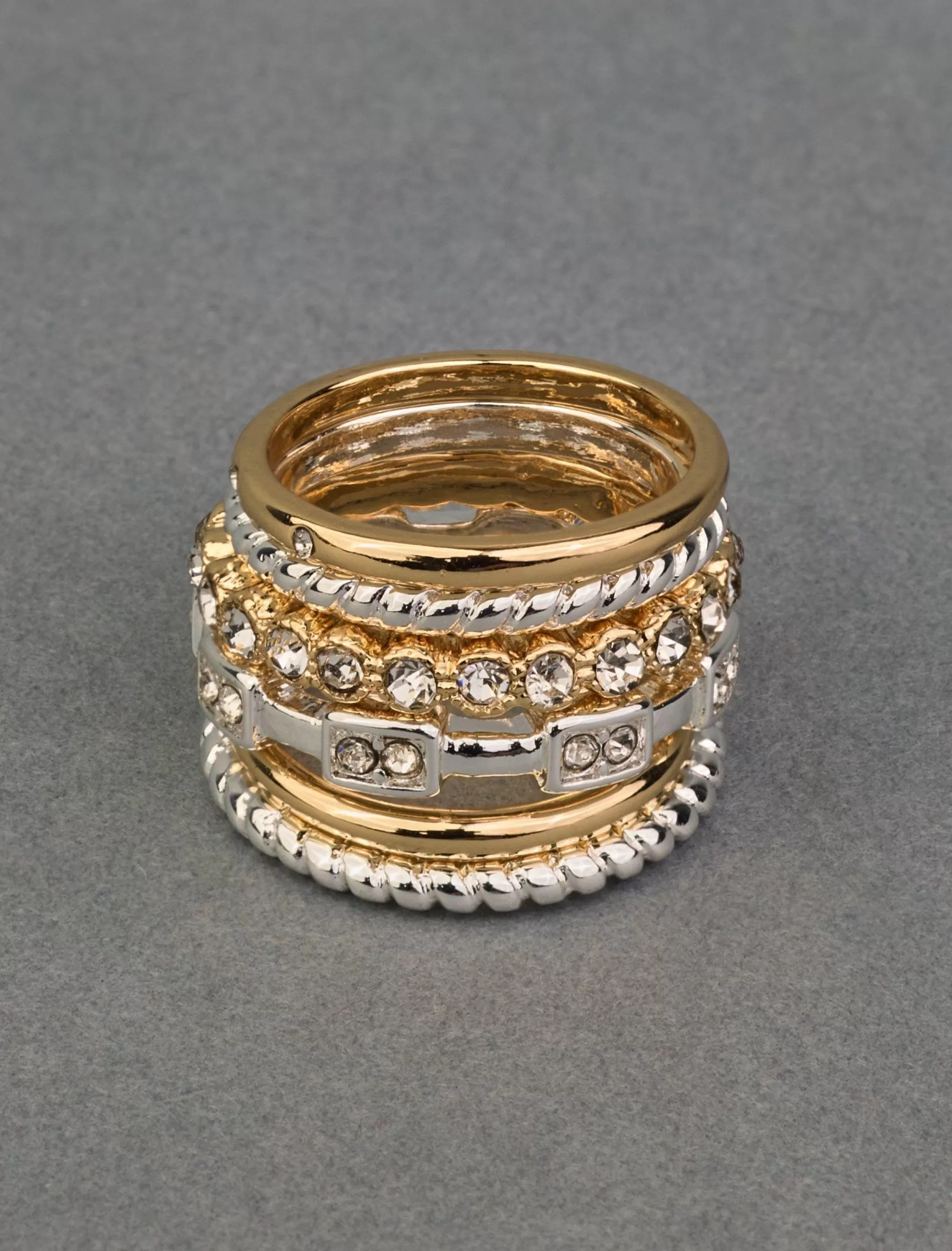 Lucky Brand Jewelry* pave ring stack two tone