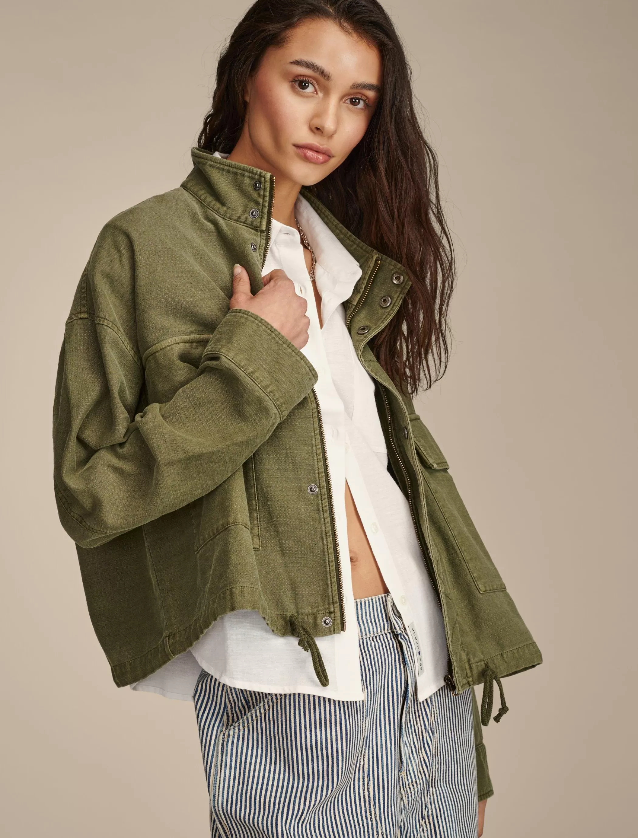 Lucky Brand Jackets & Outerwear*utility cropped trench jacket loden green