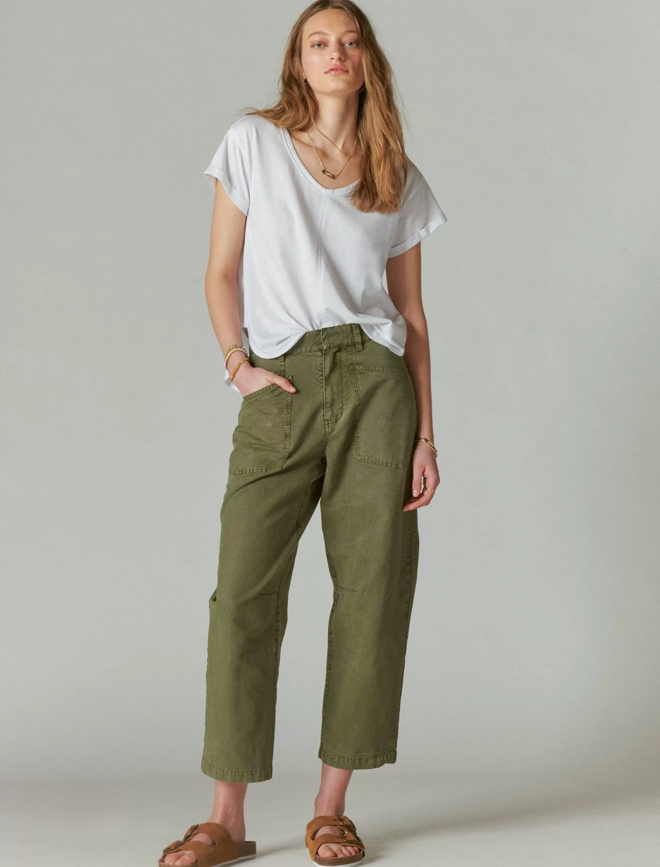 Lucky Brand Pants*utility wide leg pant four leaf clover