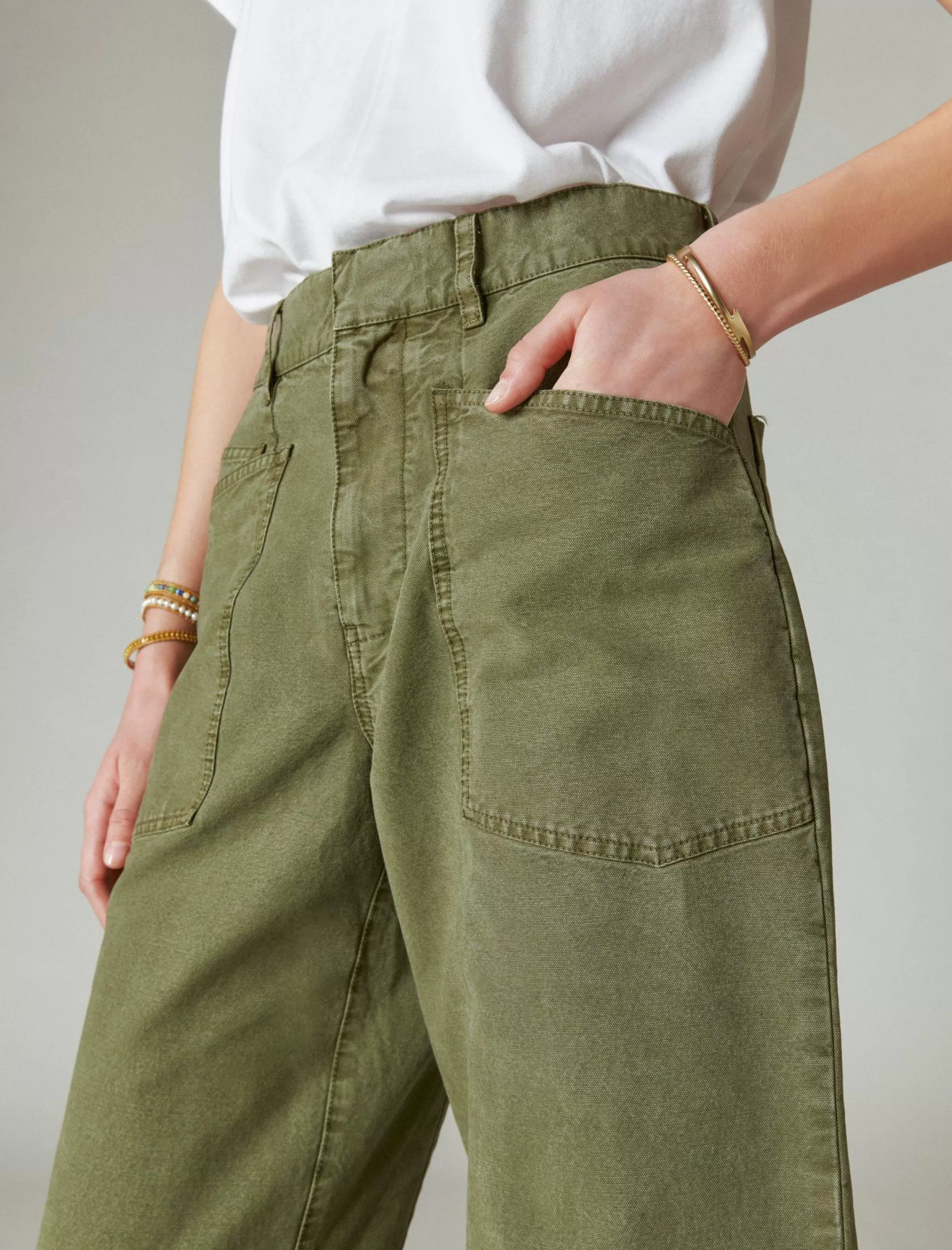 Lucky Brand Pants*utility wide leg pant four leaf clover