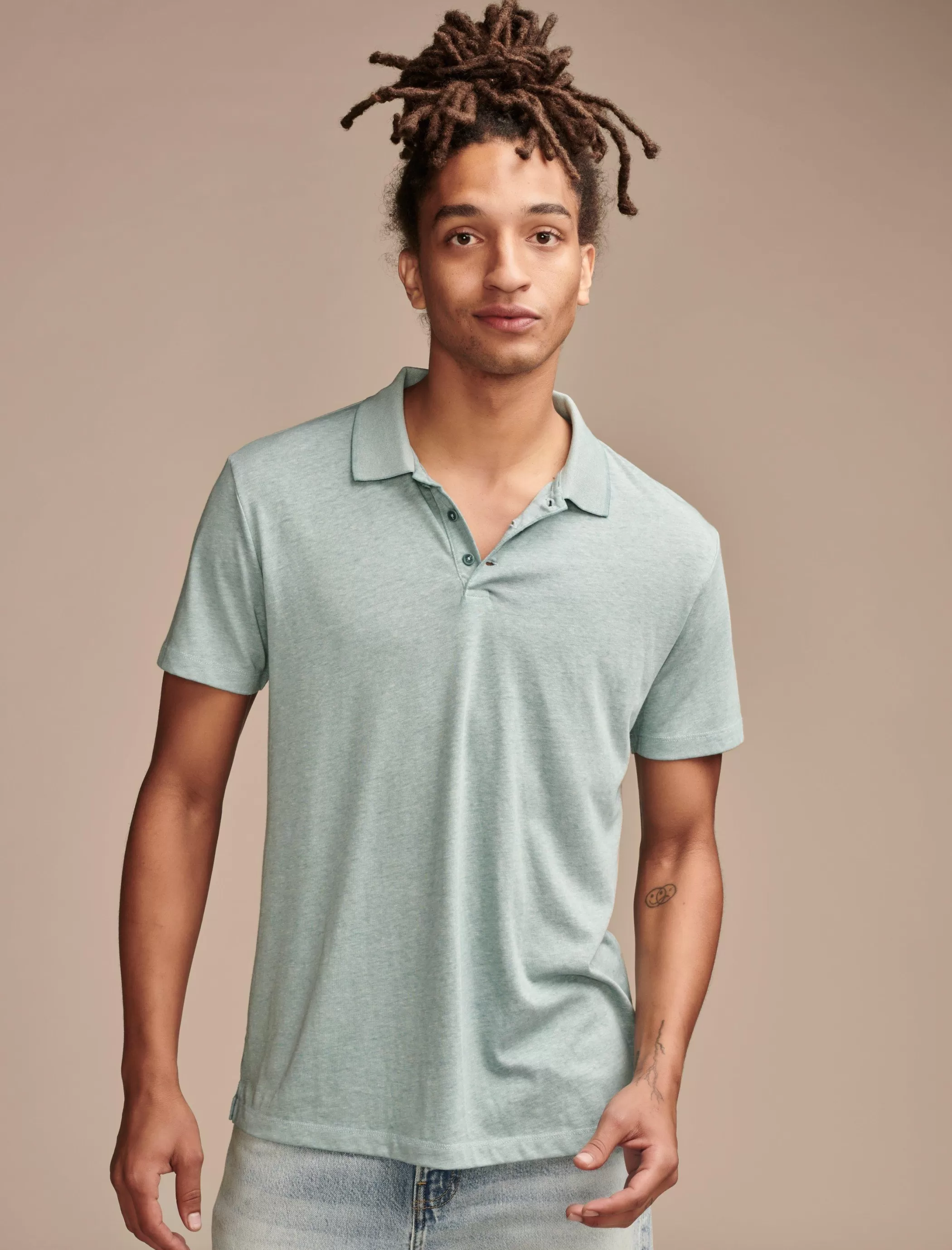 Lucky Brand Shirts & Tops*venice burnout flat knit polo hydro