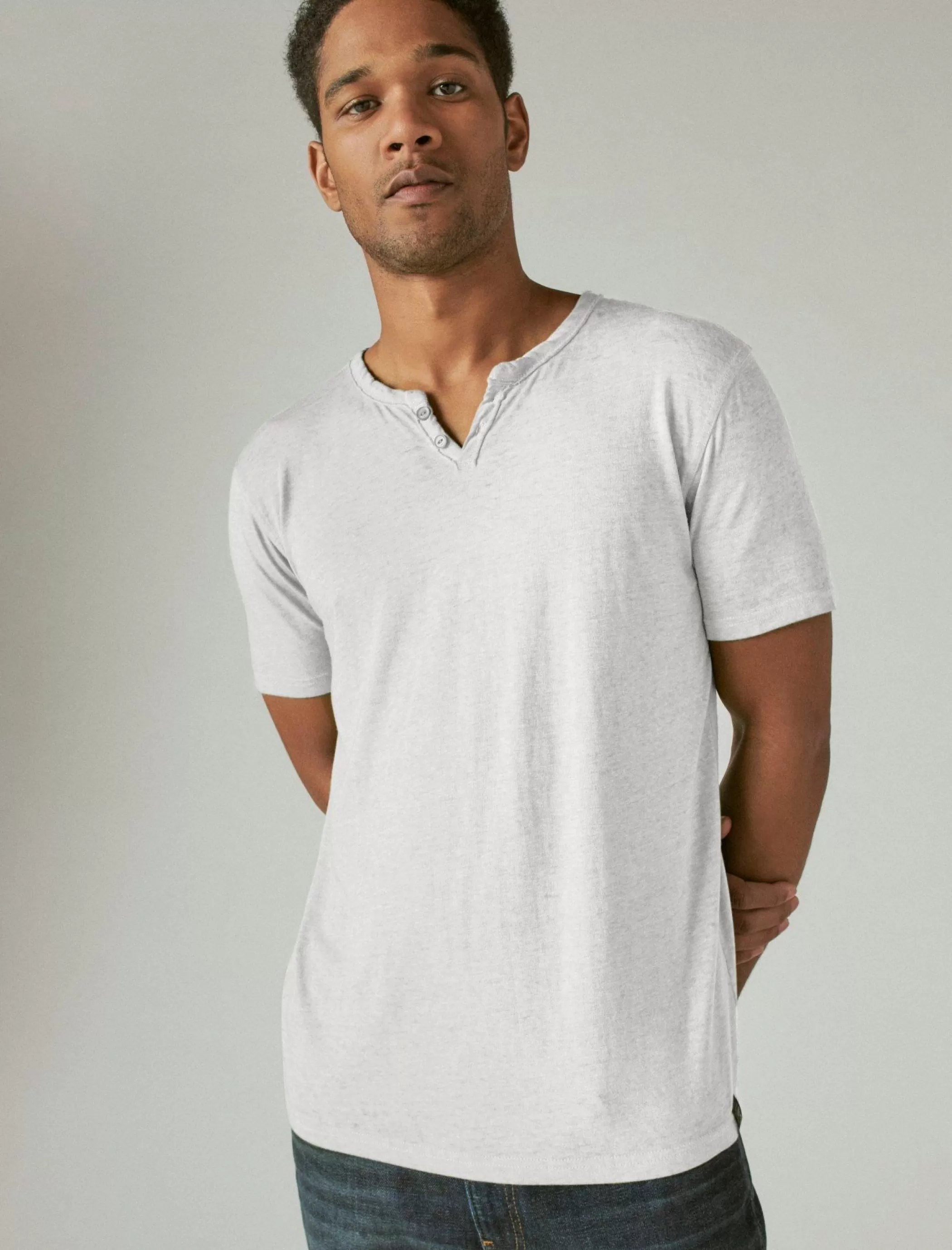 Lucky Brand Shirts & Tops*venice burnout notch neck tee bright white