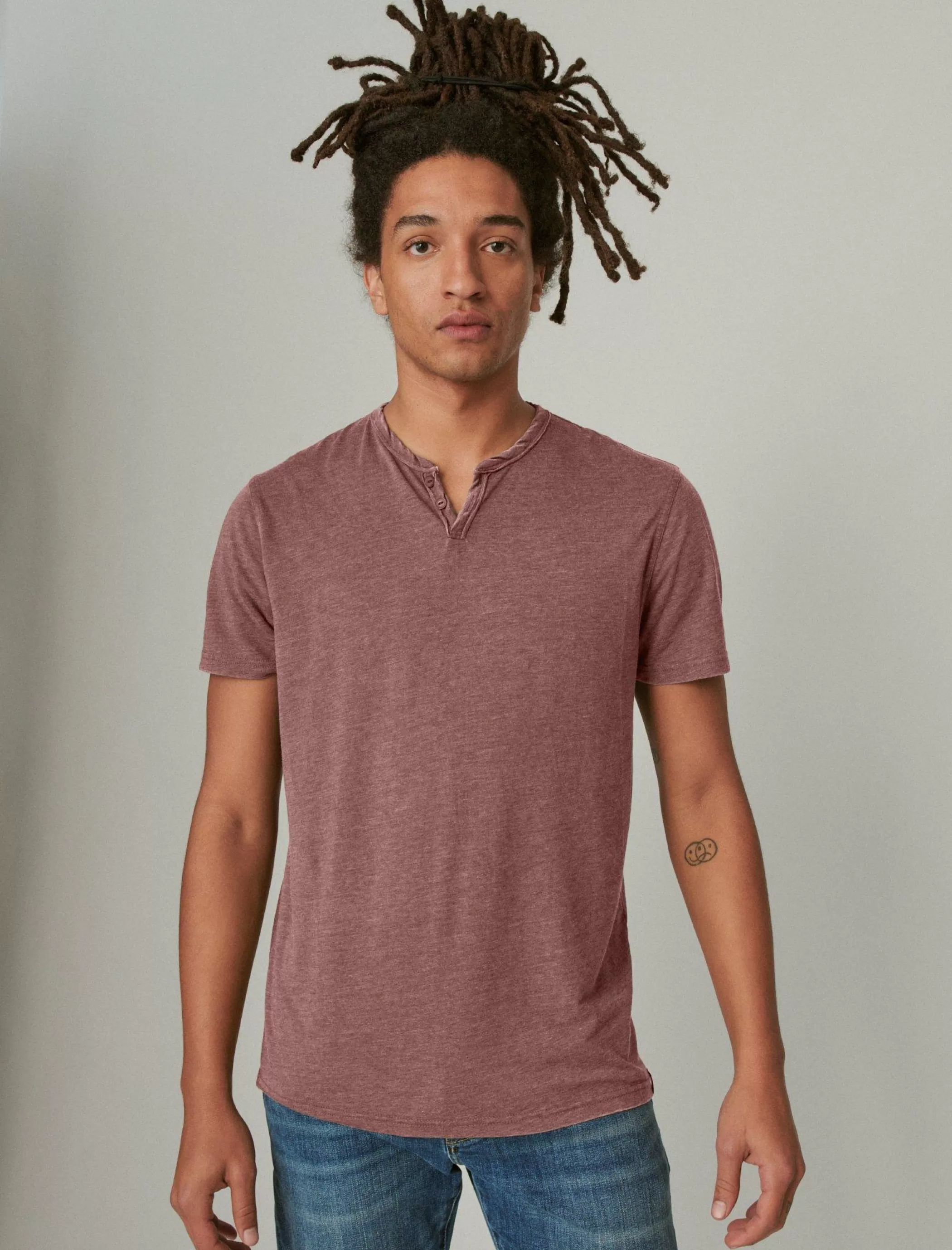 Lucky Brand Shirts & Tops*venice burnout notch neck tee port royale