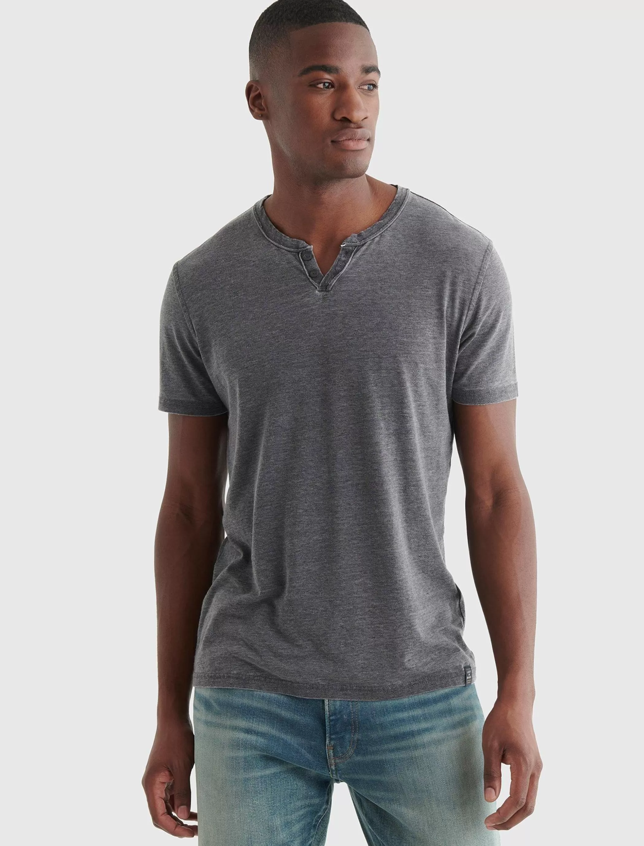 Lucky Brand Shirts & Tops*venice burnout notch neck tee jet black