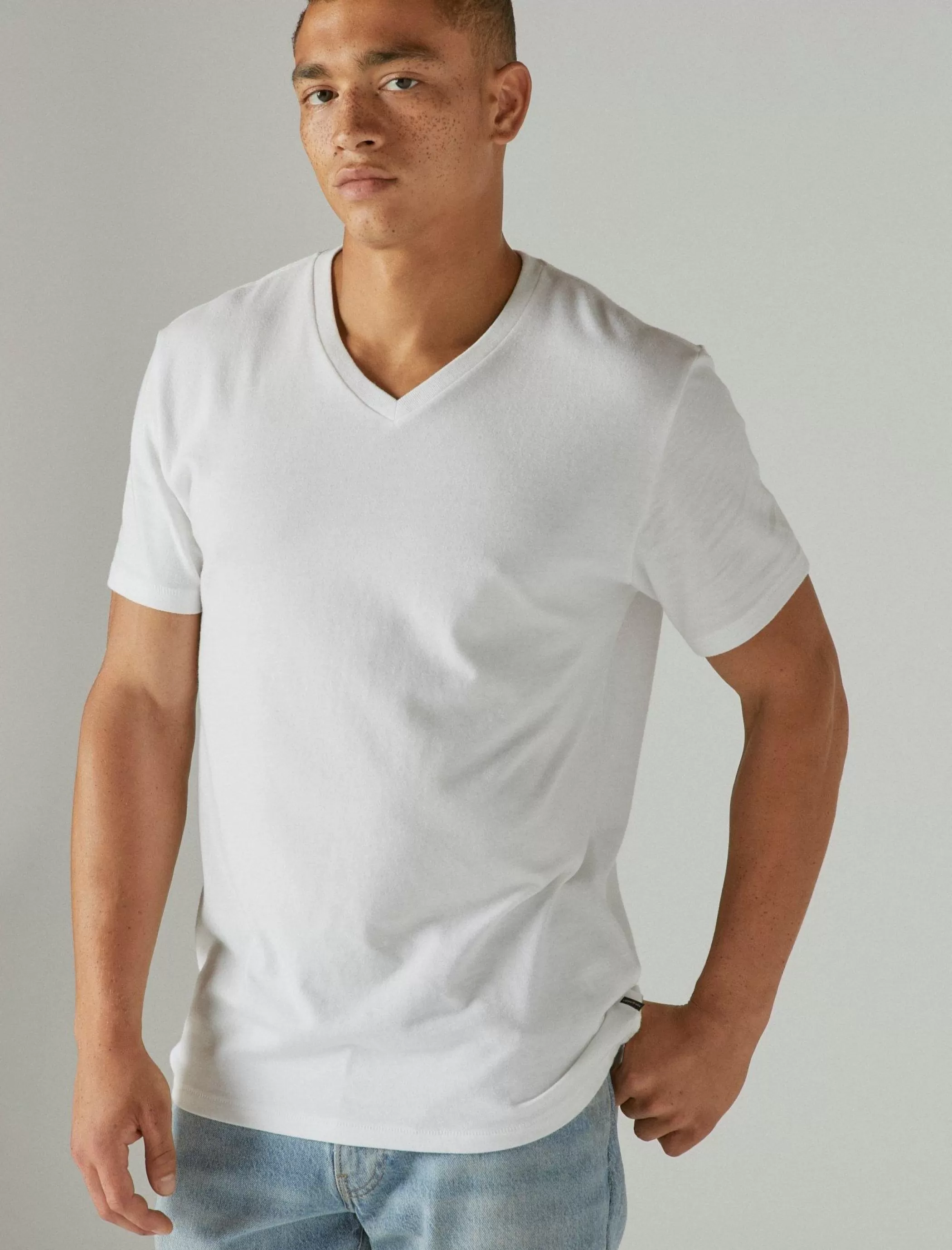 Lucky Brand Shirts & Tops*venice burnout vee-neck tee bright white