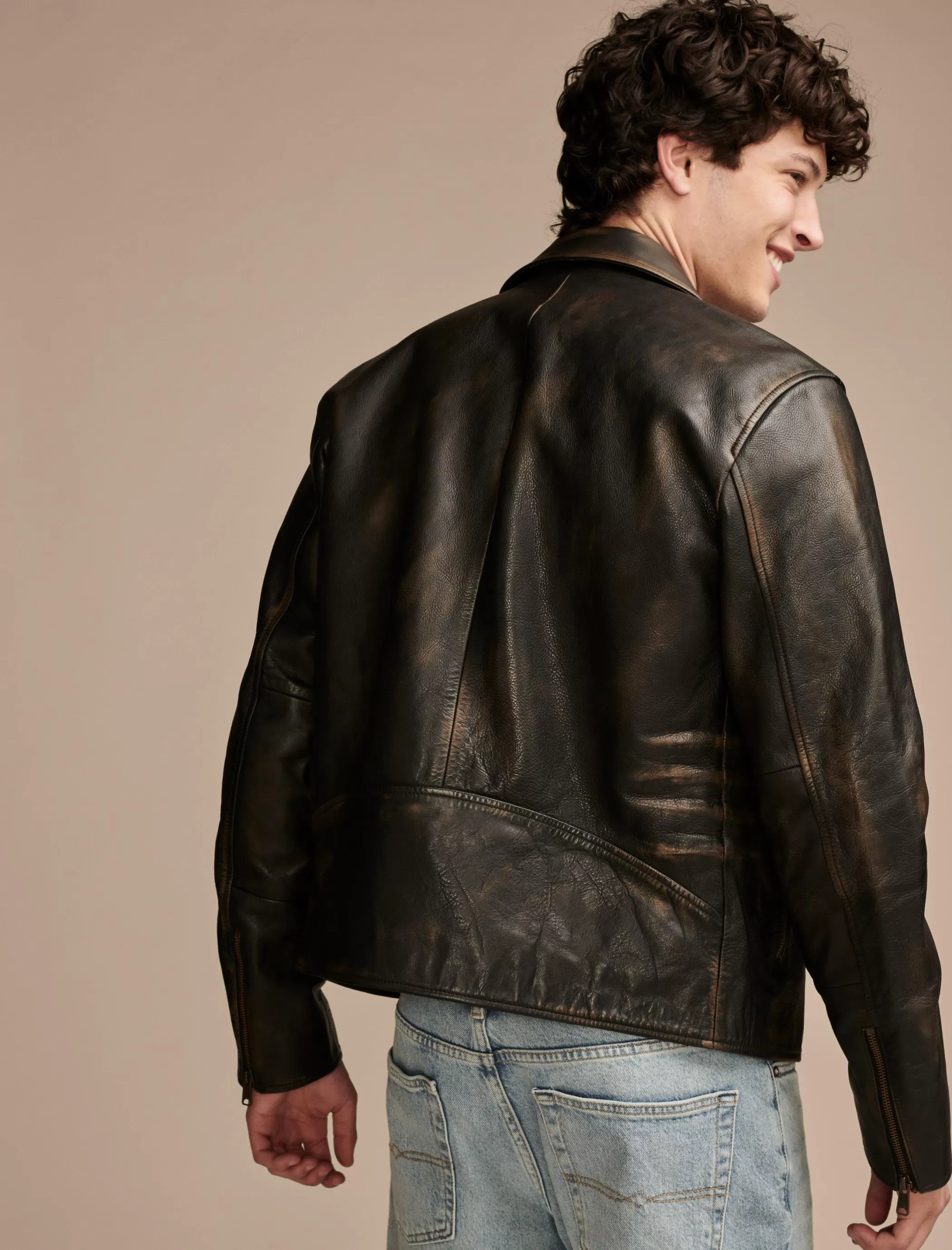 Lucky Brand Jackets & Outerwear*vintage leather moto jacket brown/black