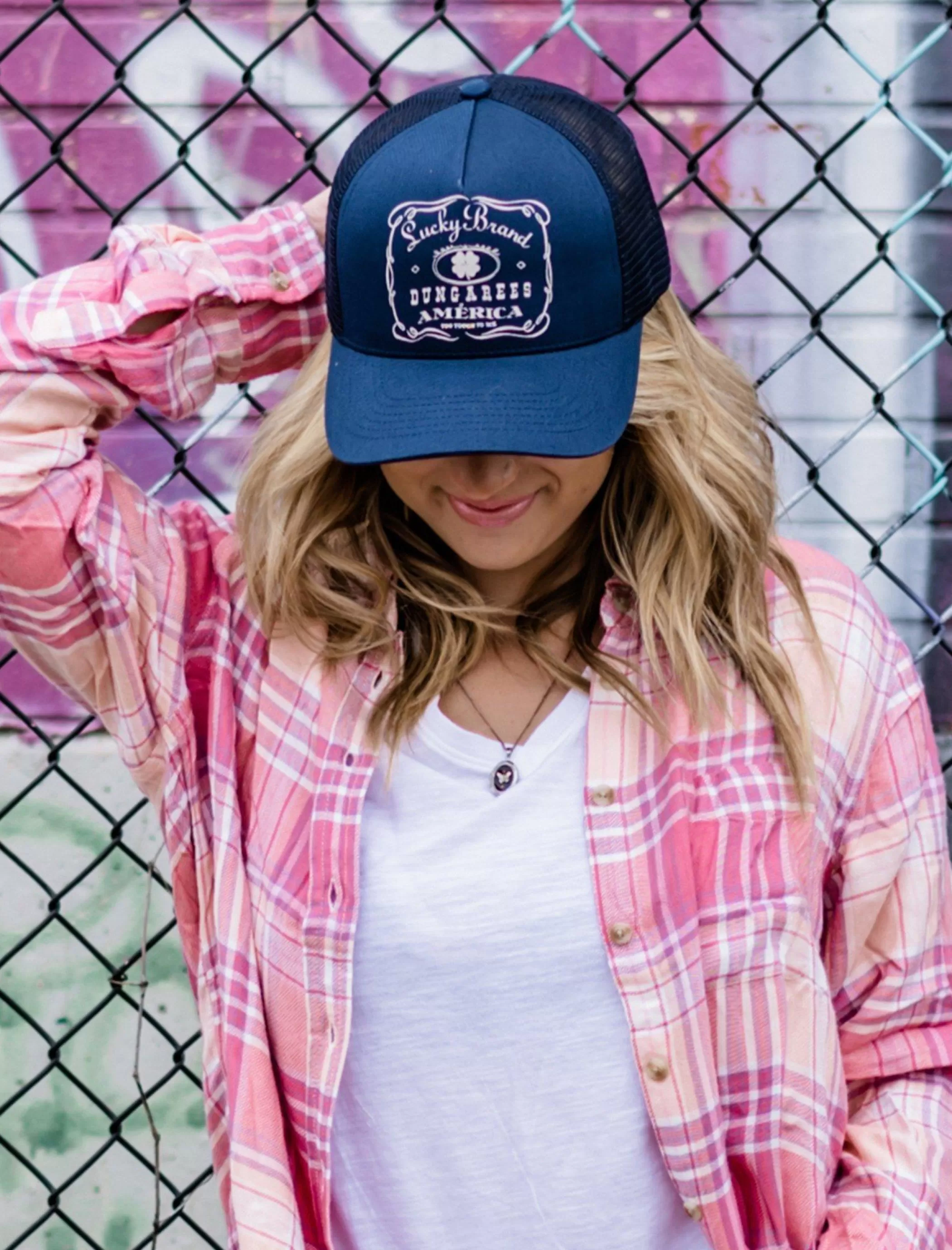 Lucky Brand Hats*vintage trucker dark blue
