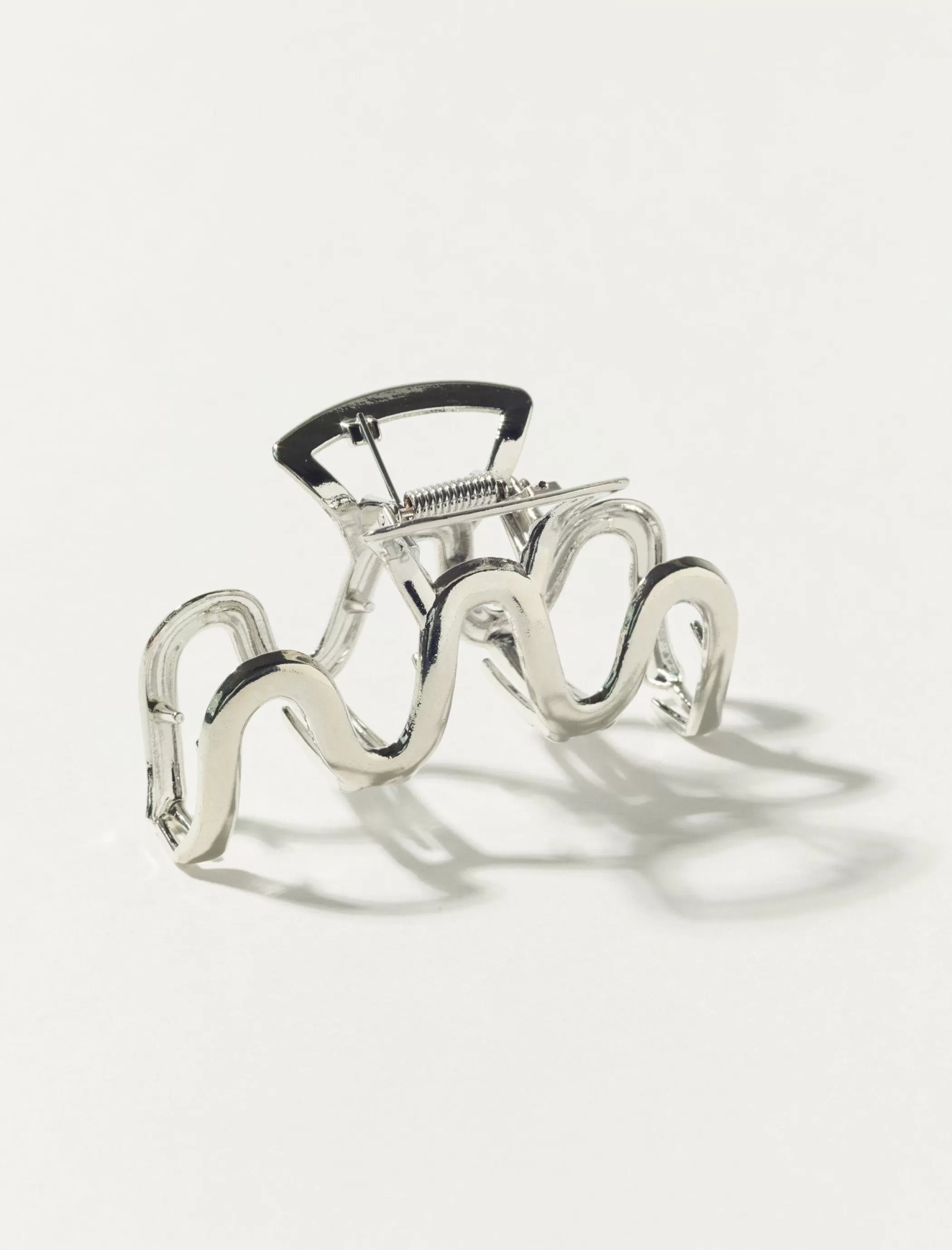 Lucky Brand Hair Accessories*wavy metal claw silver