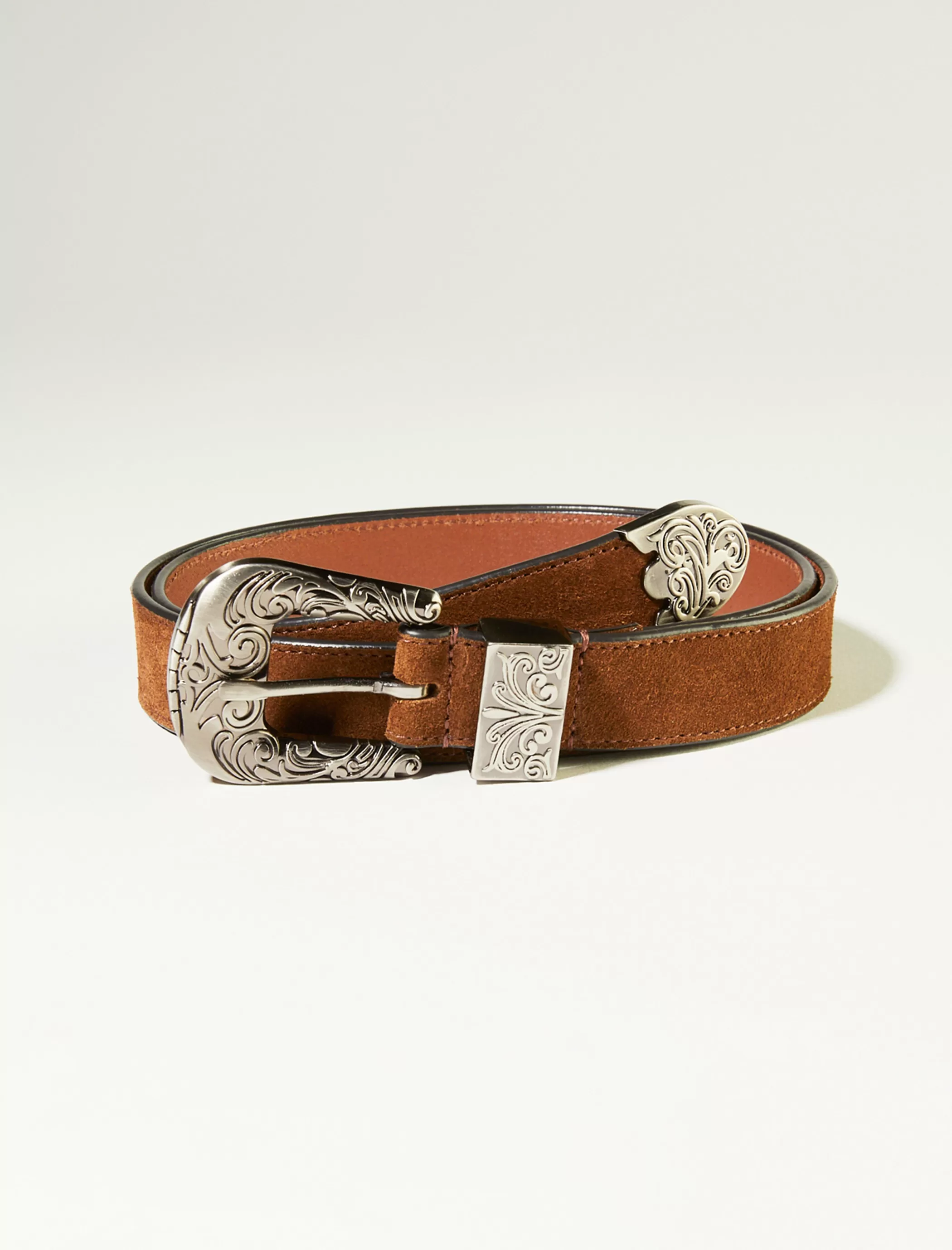 Lucky Brand Belts*western buckle belt dark brown