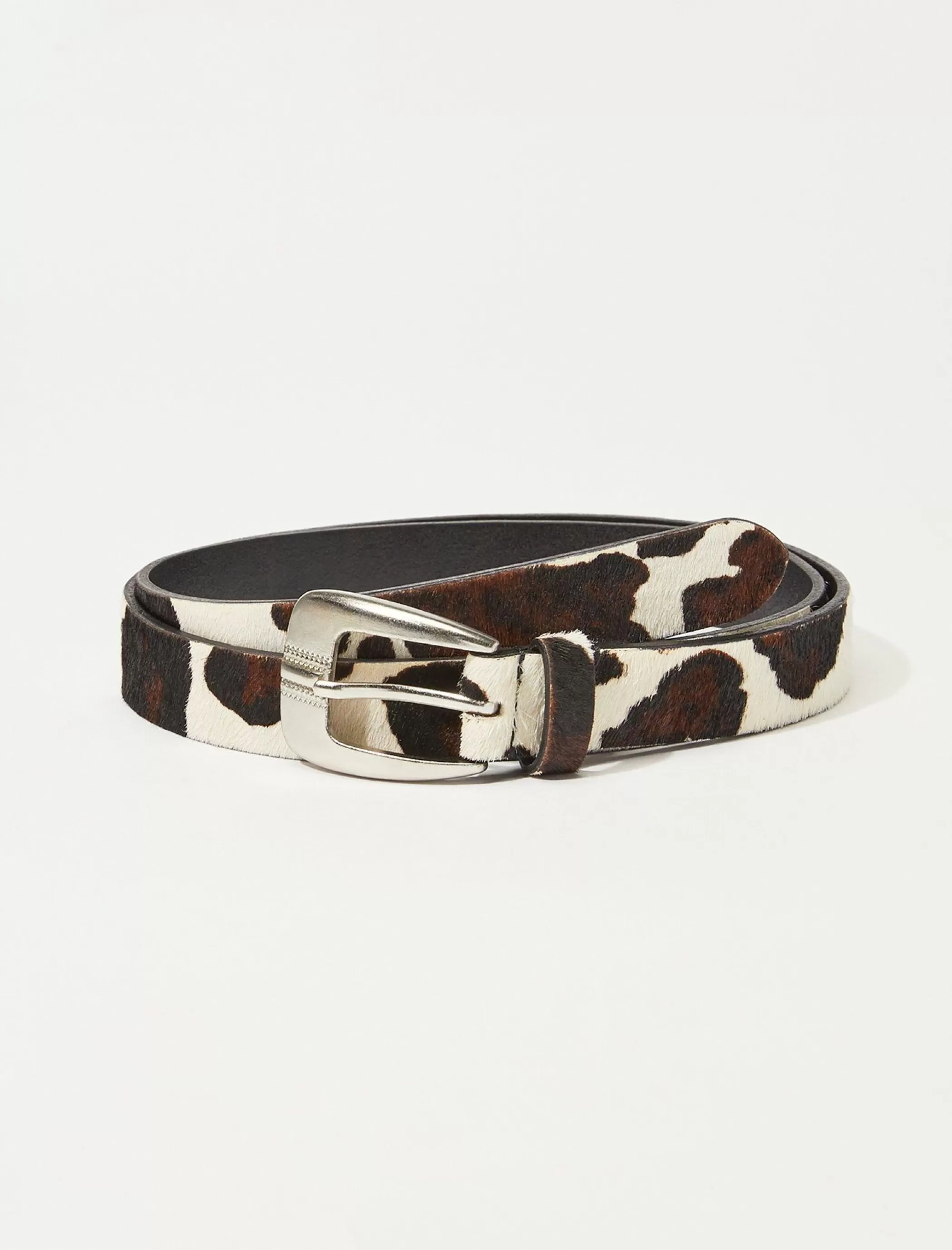 Lucky Brand Belts*western cow print belt black/white