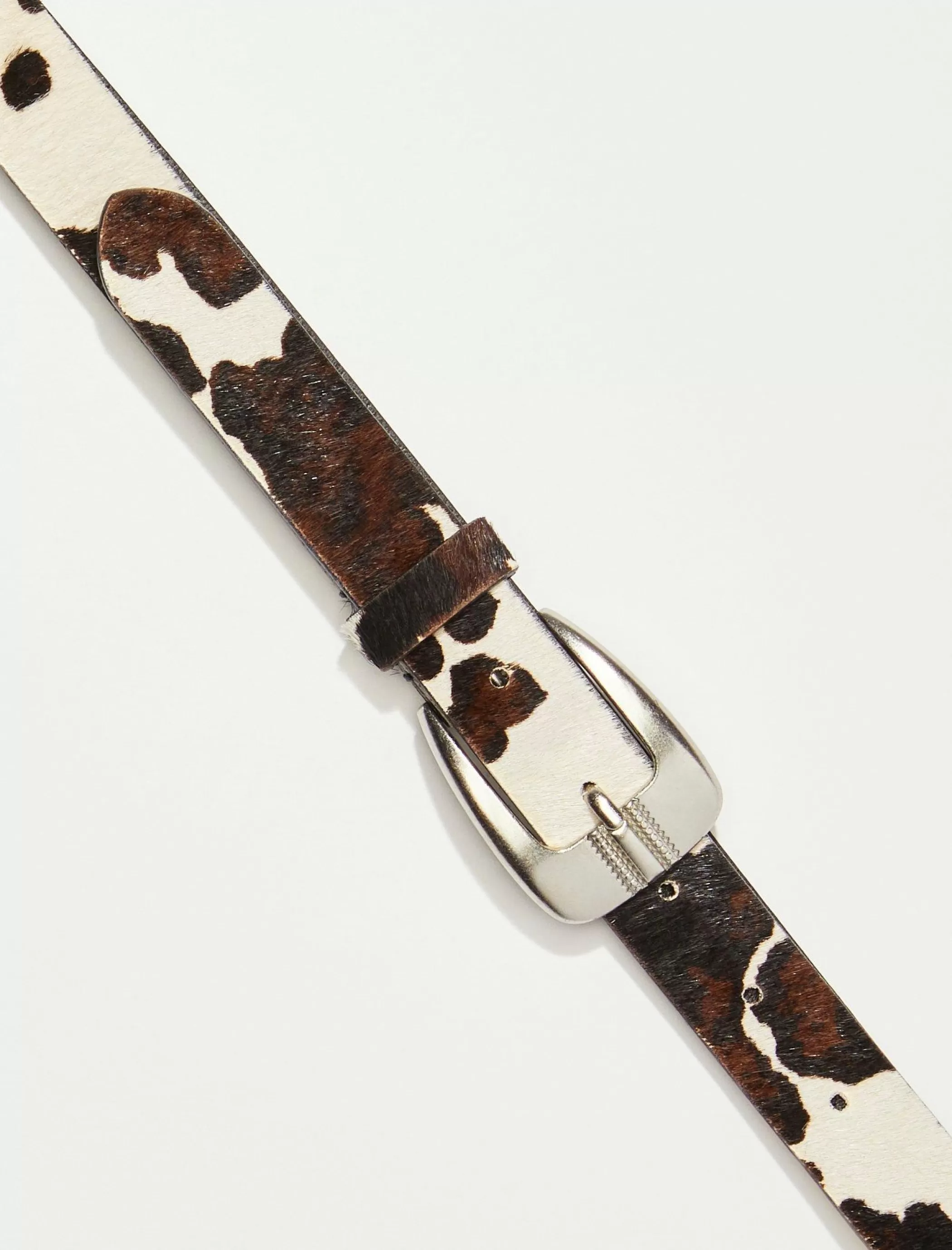 Lucky Brand Belts*western cow print belt black/white