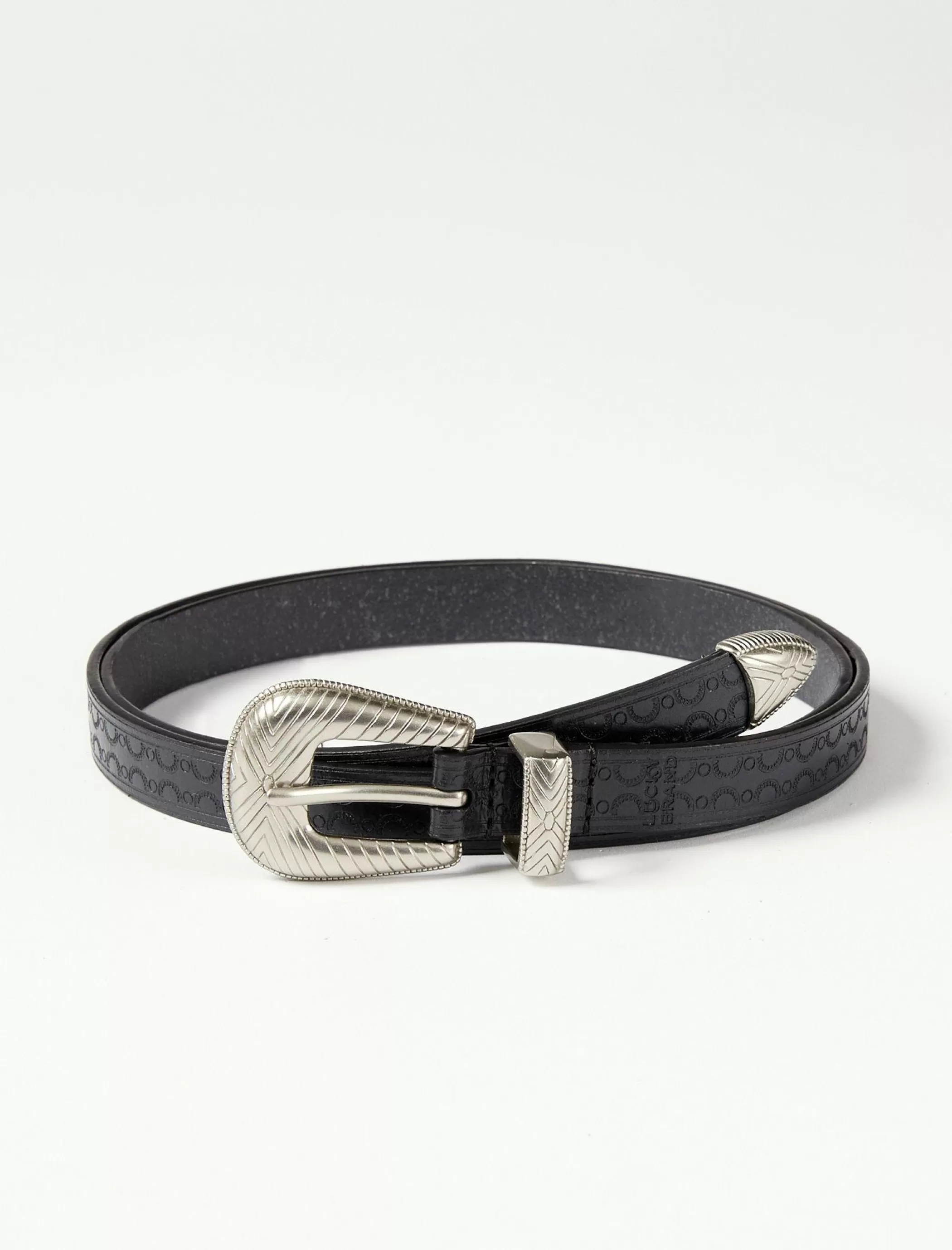 Lucky Brand Belts*western embossed belt black