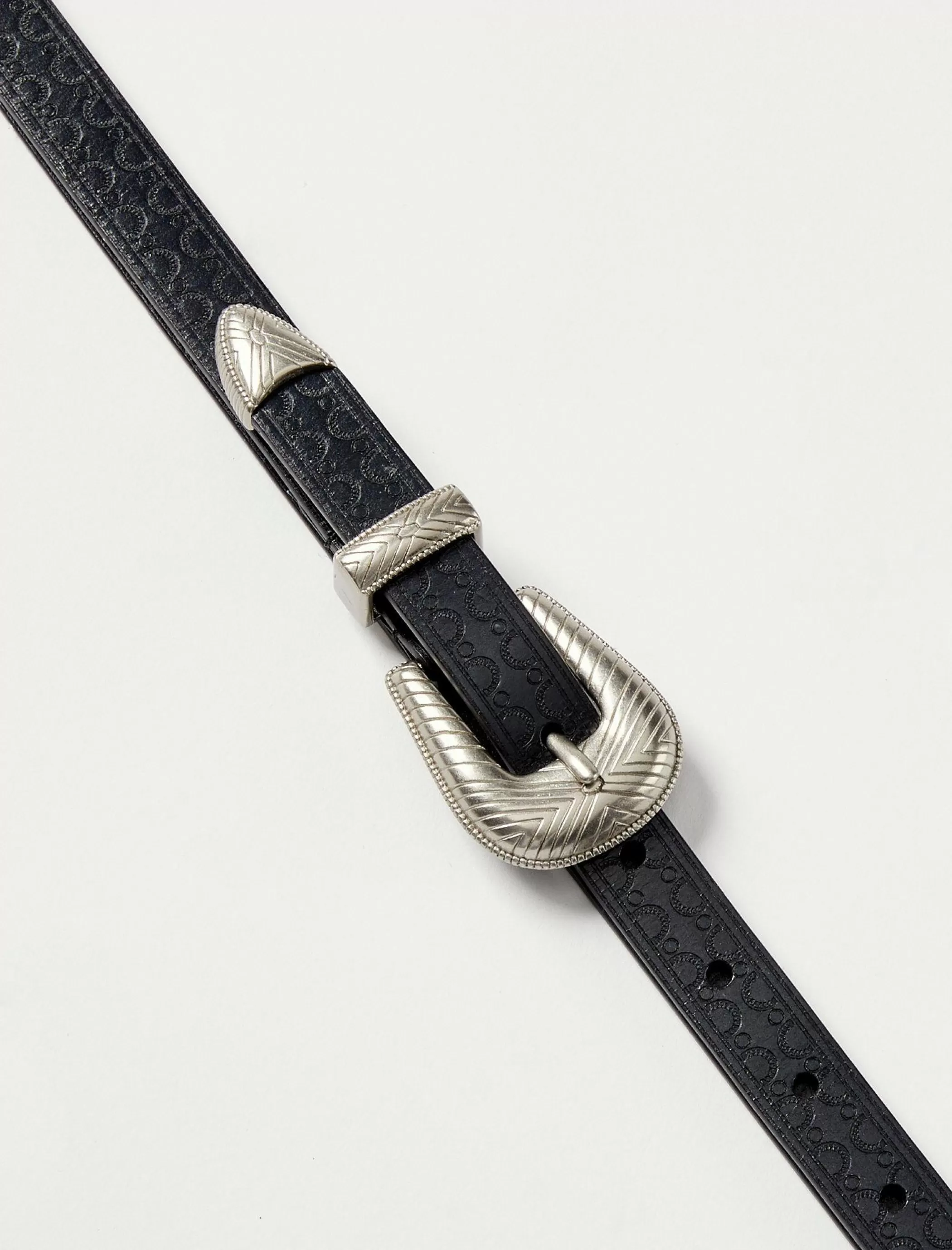 Lucky Brand Belts*western embossed belt black